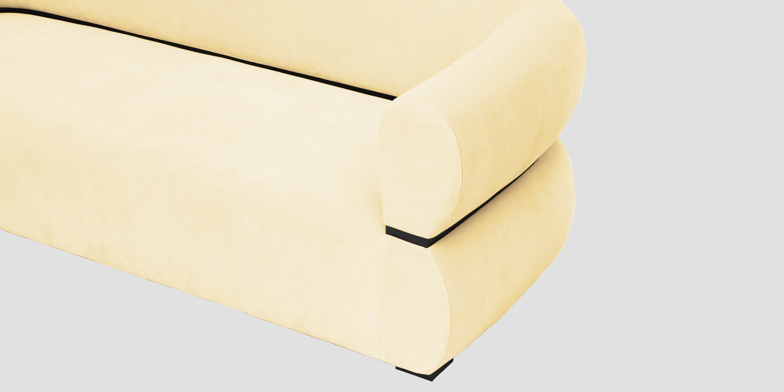 Kula Velvet 3 Seater Sofa In Sandy Beige Colour - Febonic Living