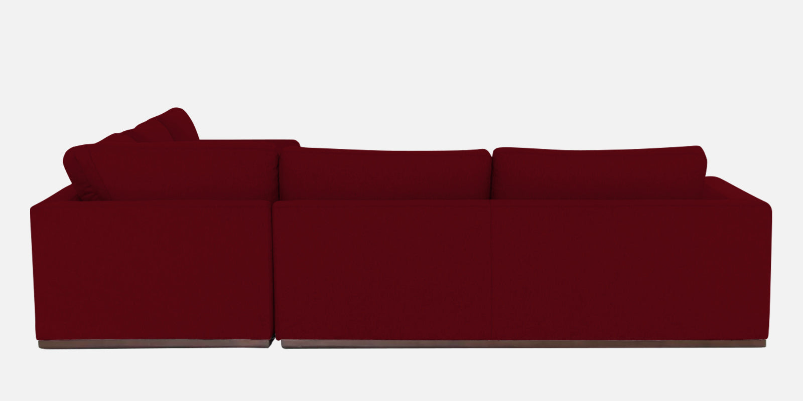 Freedom Velvet 6 Seater LHS Corner Sofa In Cherry Red Colour With Ottoman - Febonic Living