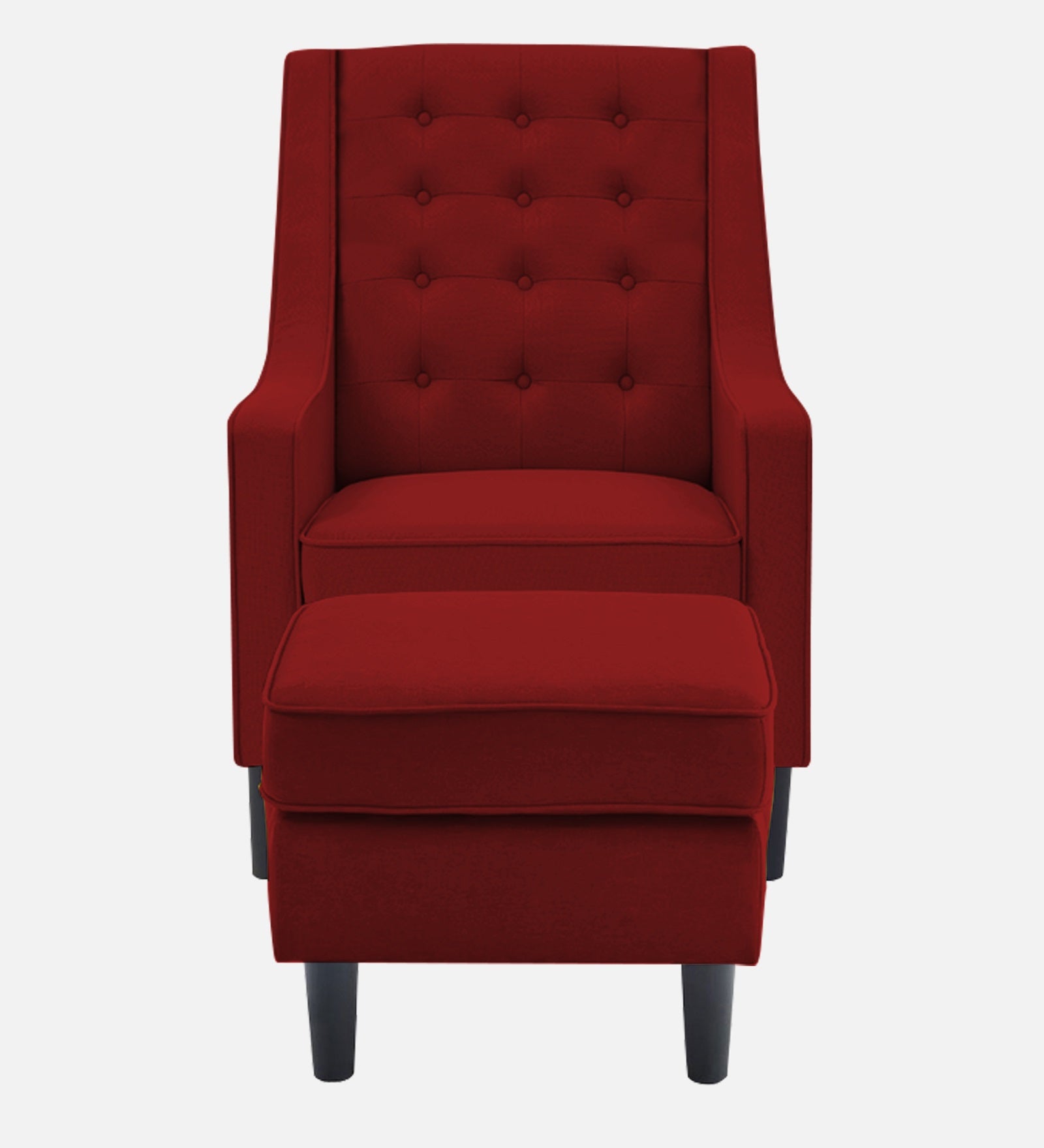 Sona Fabric Barrel Chair With Ottoman In Blood Maroon Colour - Febonic Living