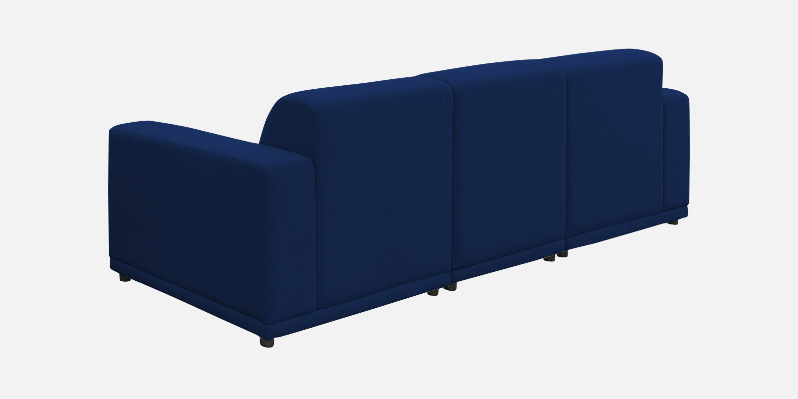 Adam Fabric LHS Sectional Sofa (3+Ottoman Lounger) In Royal Blue Colour - Febonic Living
