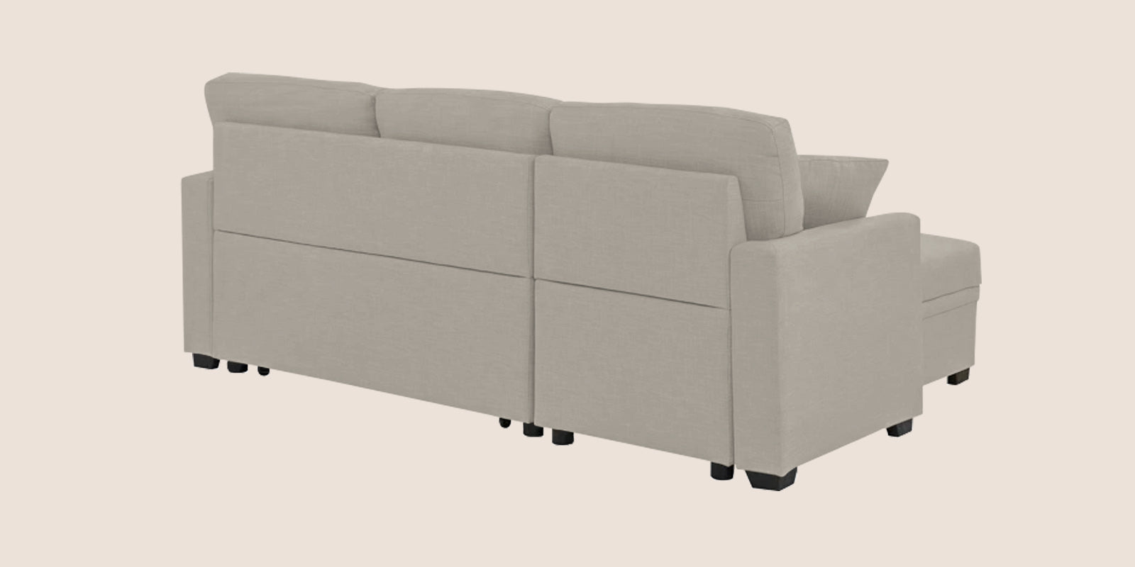 Jody Fabric 3 Seater Pull Out Sofa Cum Bed In Ash Grey Colour With Storage - Febonic Living
