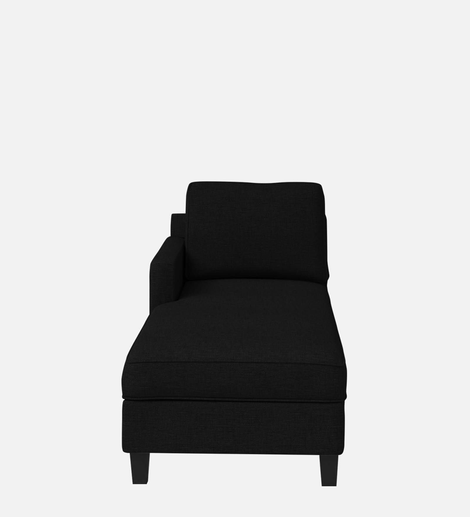 Royee Fabric LHS Chaise Lounger In Zed Black Colour With Storage - Febonic Living