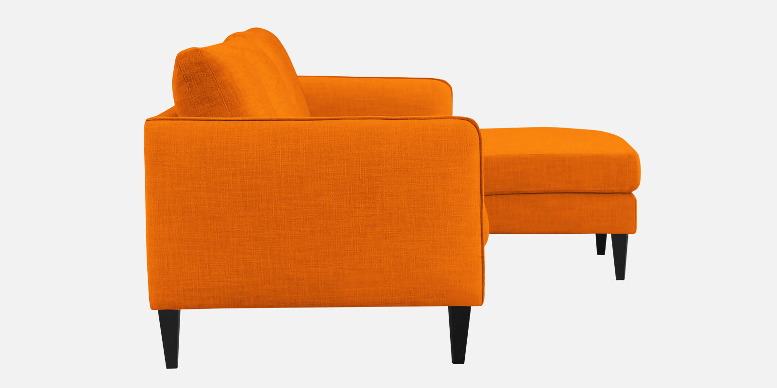 Piku Fabric LHS Sectional Sofa (3+Lounger) In Vivid Orange Colour - Febonic Living