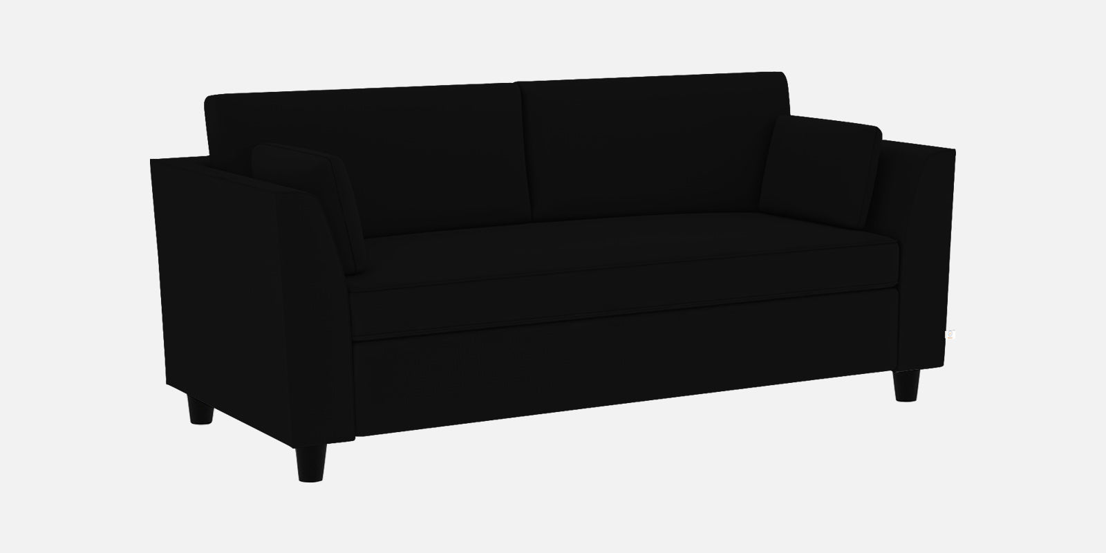 Bristo Velvet 3 Seater Sofa In Adam Black Colour With Storage - Febonic Living