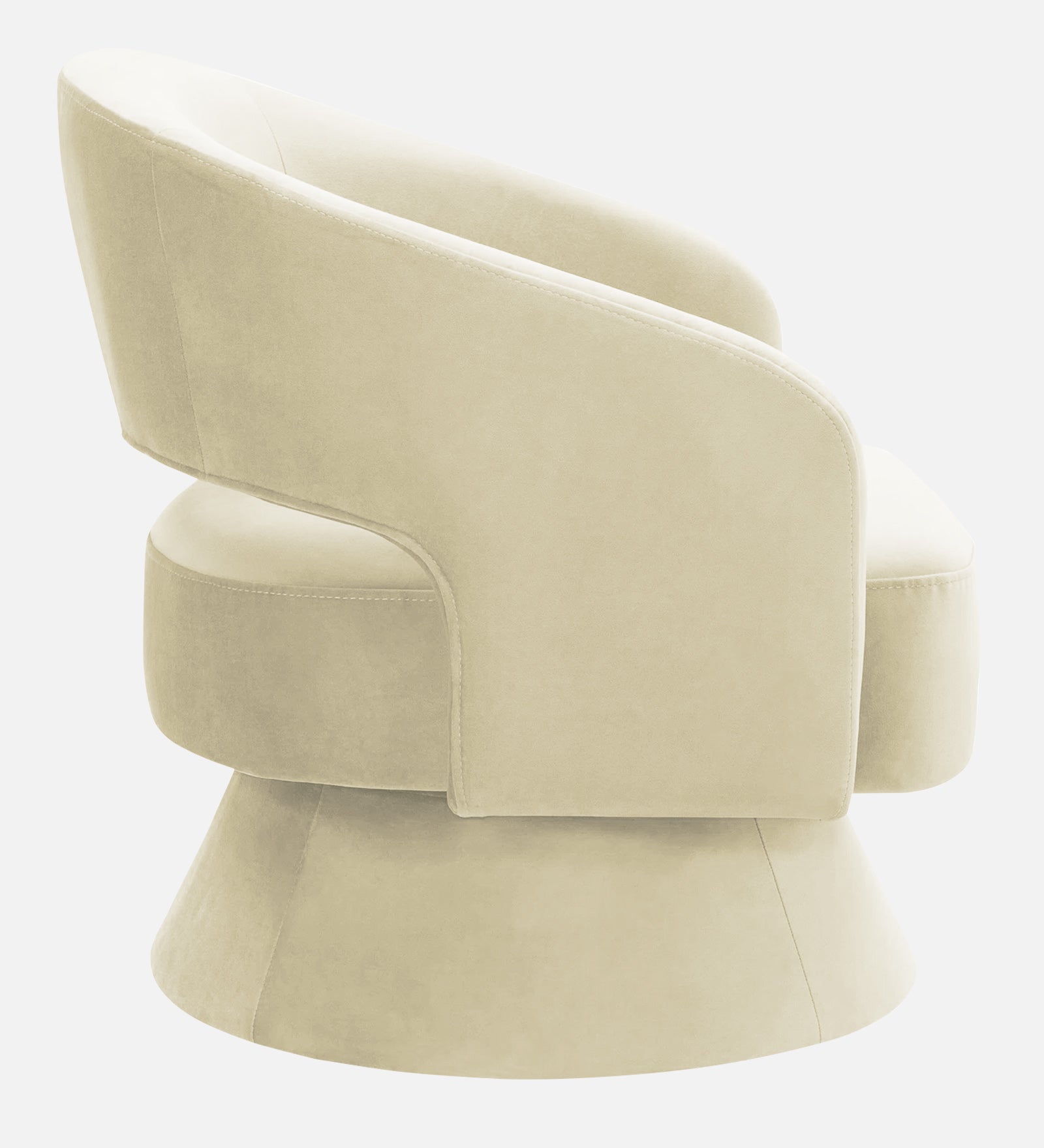 Pendra Velvet Swivel Chair In Warm White Colour - Febonic Living