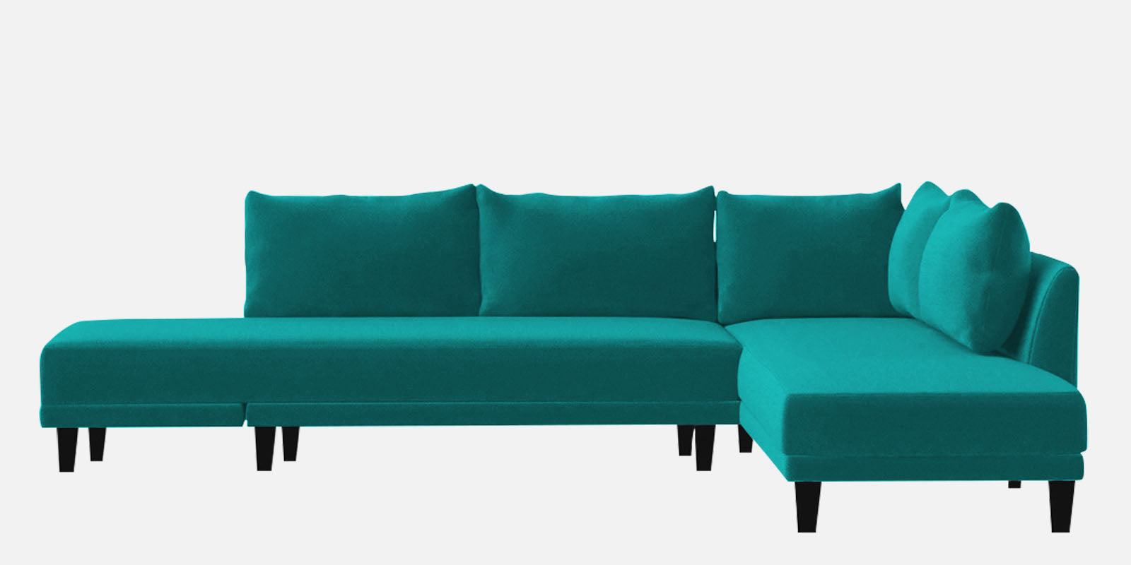 Ira Fabric LHS 6 Seater Convertible Sofa Cum Bed In Sea Green Colour - Febonic Living
