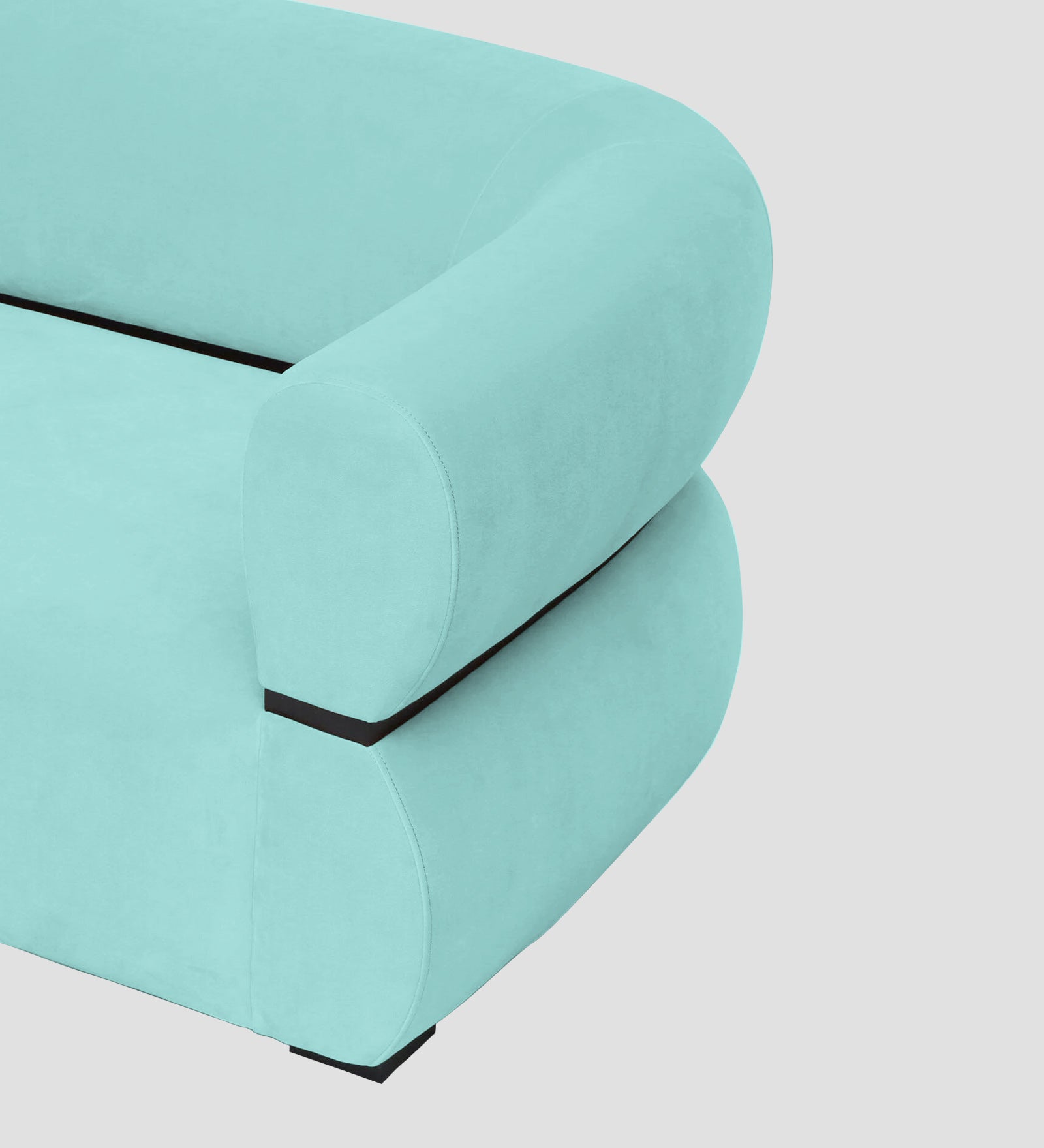 Kula Velvet 1 Seater Sofa In Barmunda Aqua Colour - Febonic Living