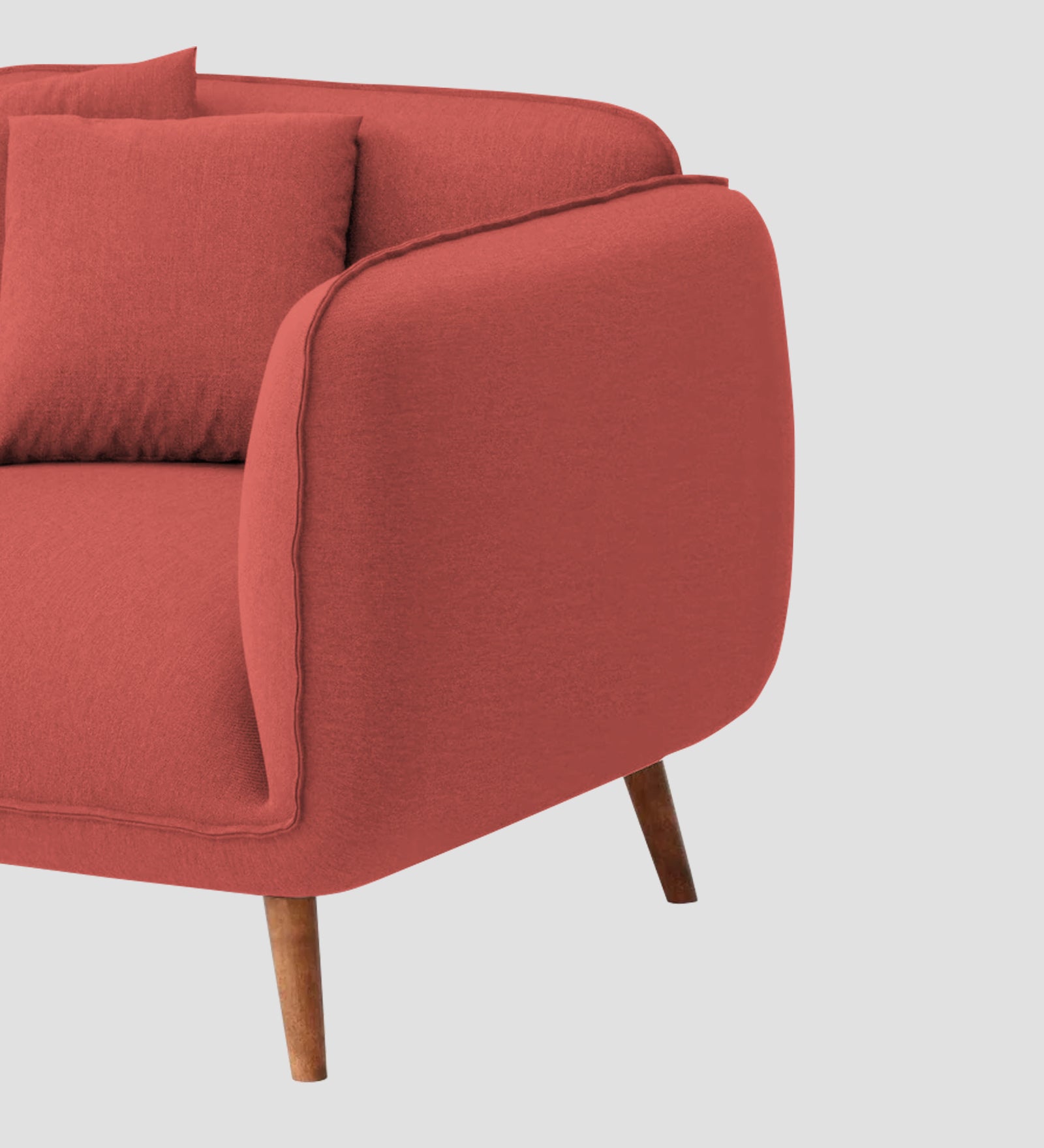 Zia Fabric 1 Seater Sofa In Salmon Pink Colour - Febonic Living