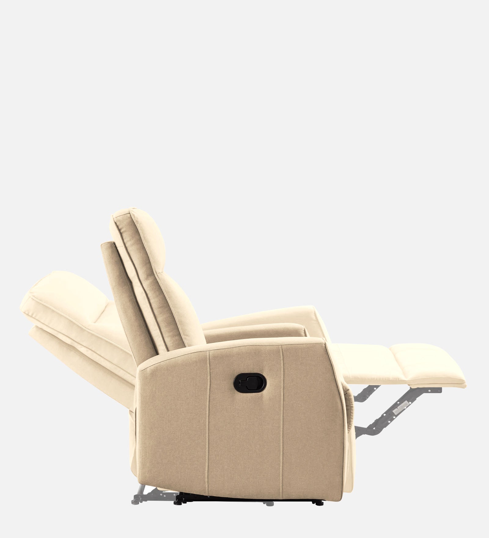 Logan Fabric 1 Seater Manual Recliner In ivory cream Colour - Febonic Living