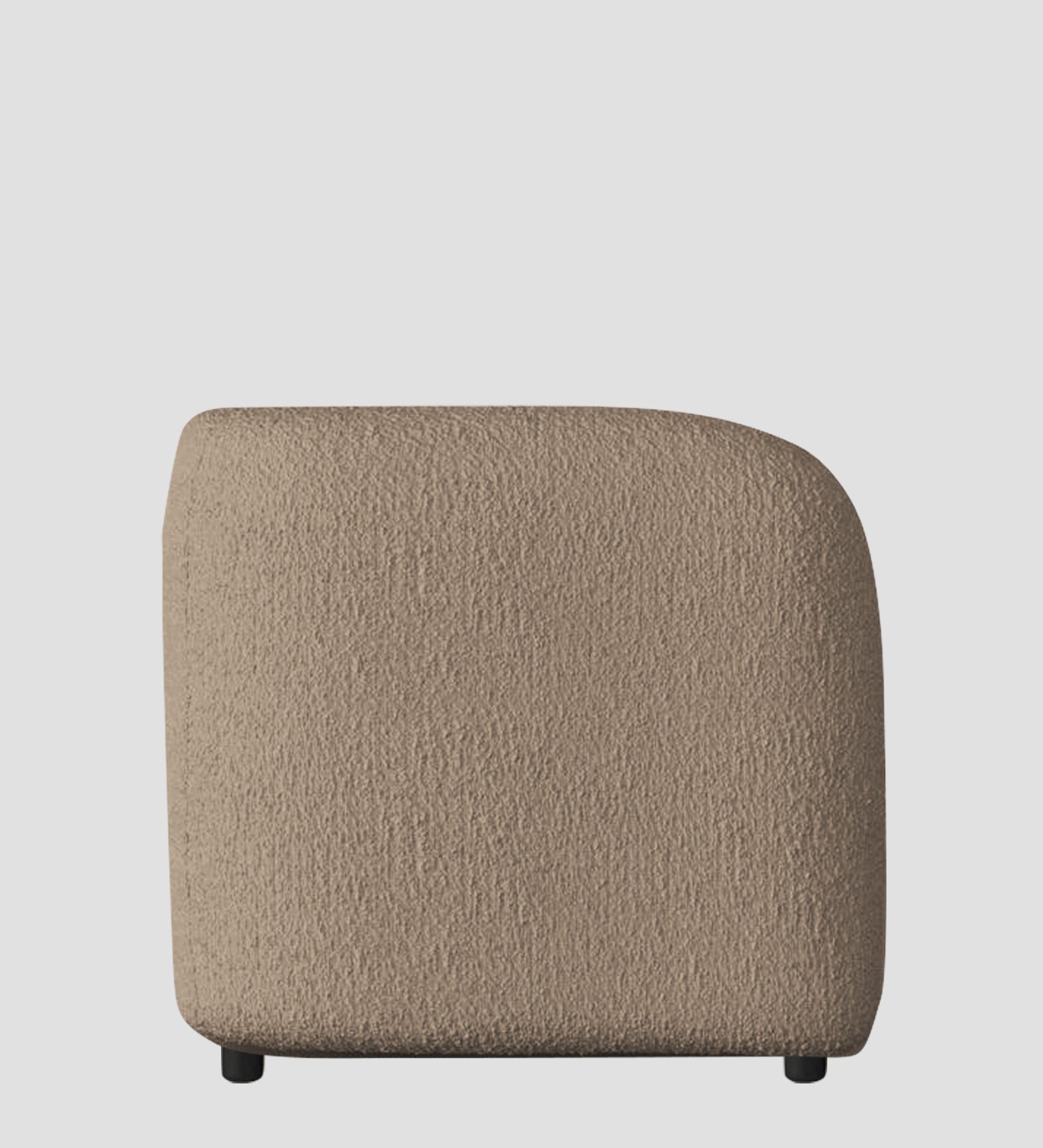 Corny Boucle Fabric 1 Seater Sofa In Mushroom Beige Colour - Febonic Living