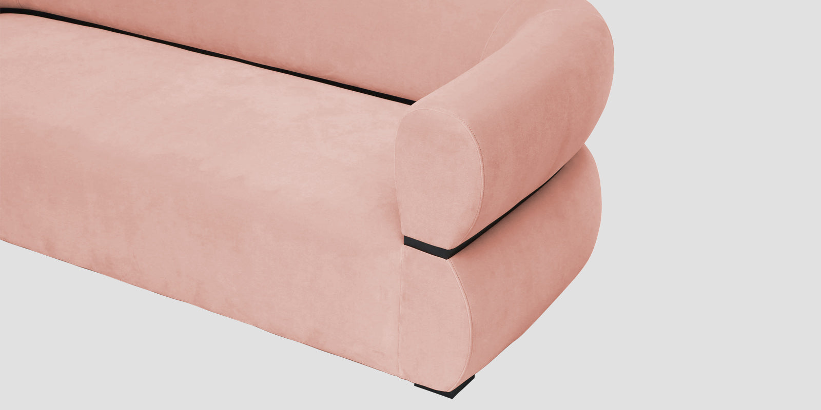 Kula Velvet 3 Seater Sofa In Blush Pink Colour - Febonic Living