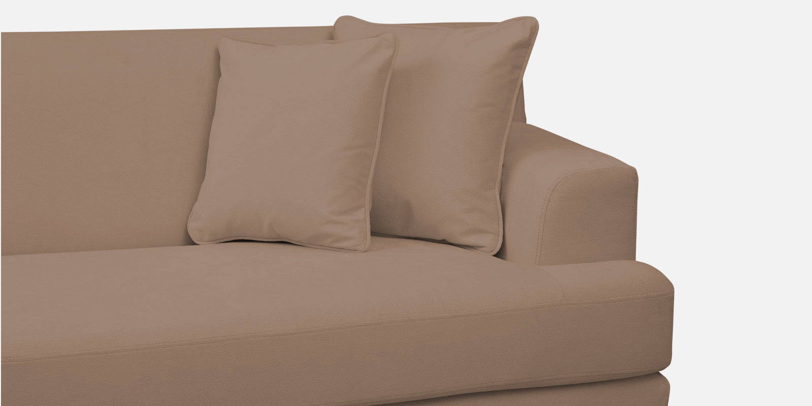 Woody Fabric LHS Sectional Sofa (3+Lounger) In Wheat Beige Colour - Febonic Living