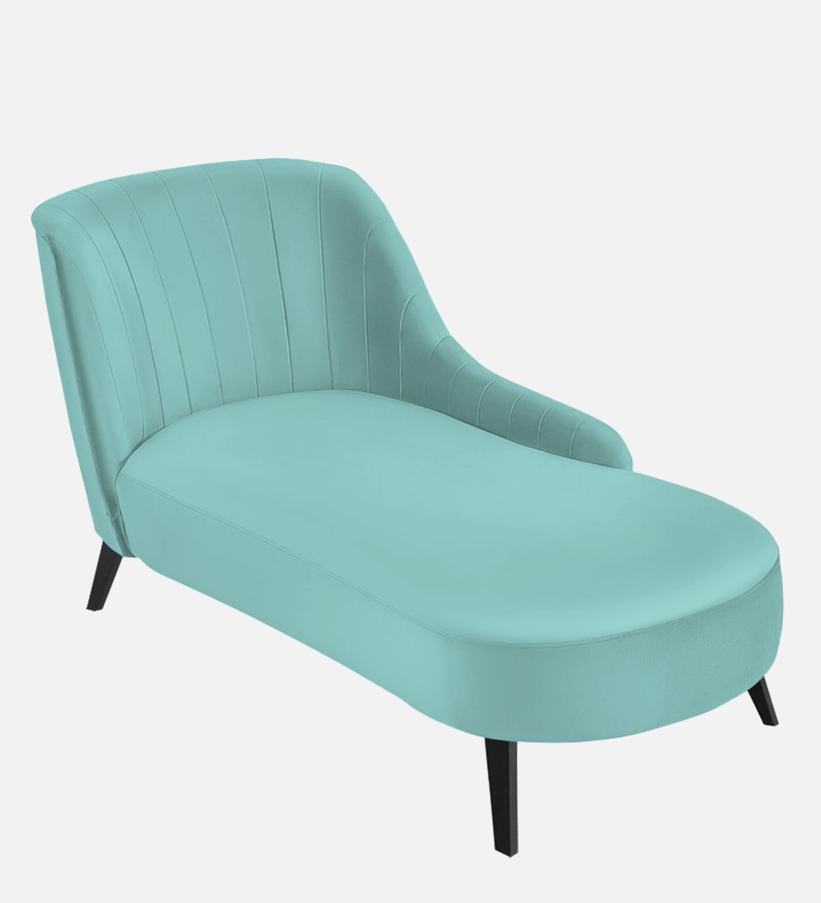 Flora Velvet RHS Chaise Lounger In Barmunda Aqua Colour - Febonic Living
