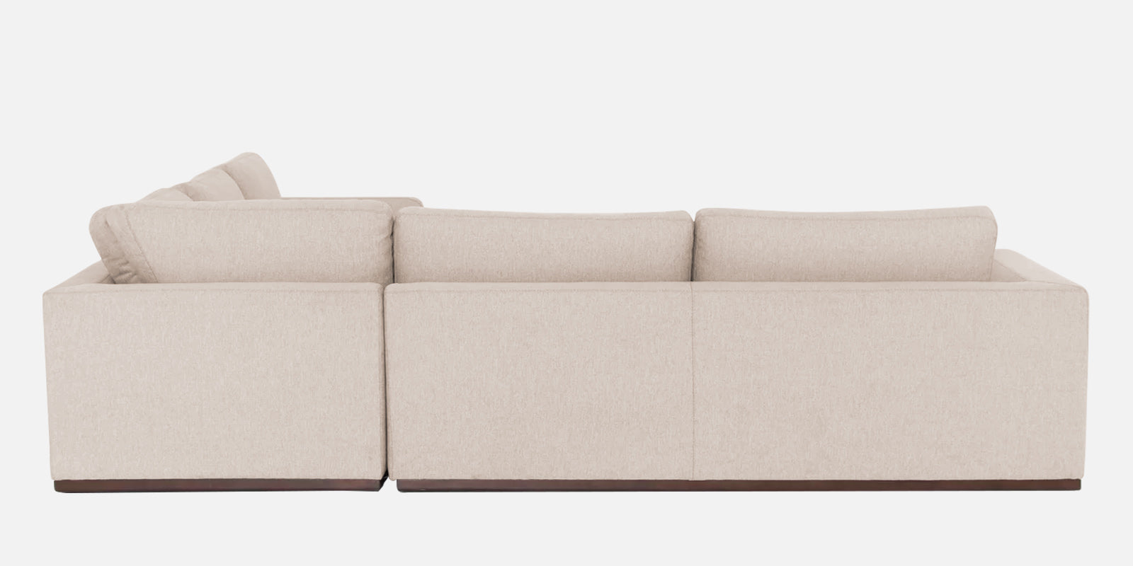 Freedom Velvet 6 Seater LHS Corner Sofa In Camel Beige Colour With Ottoman - Febonic Living