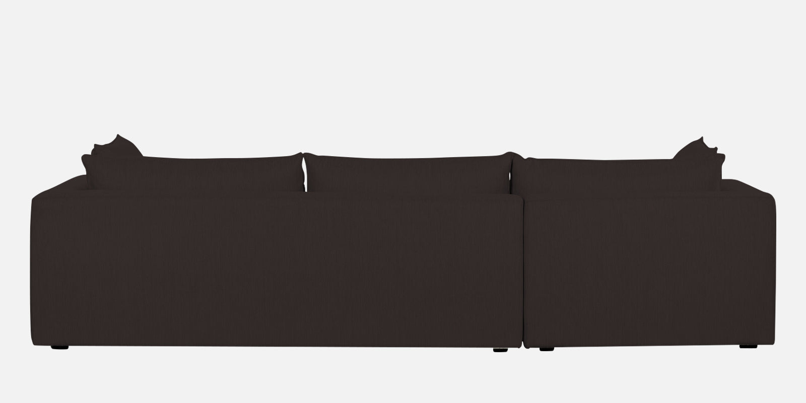 Ziggy Fabric LHS Sectional Sofa (3+Lounger) In Pebble Brown Colour - Febonic Living