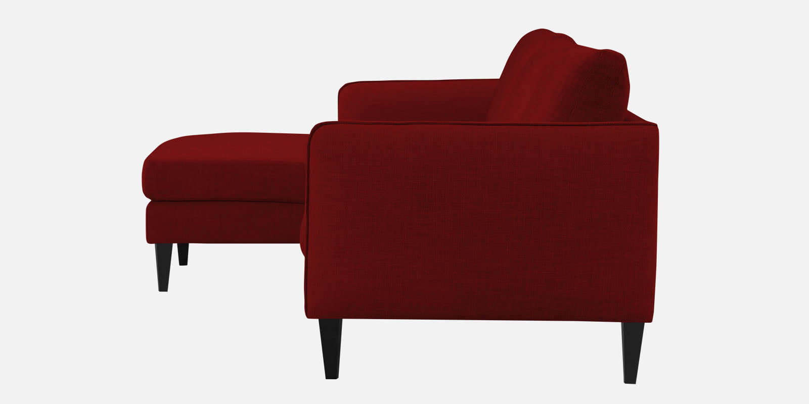 Piku Fabric RHS Sectional Sofa (3+Lounger) In Blood Maroon Colour - Febonic Living