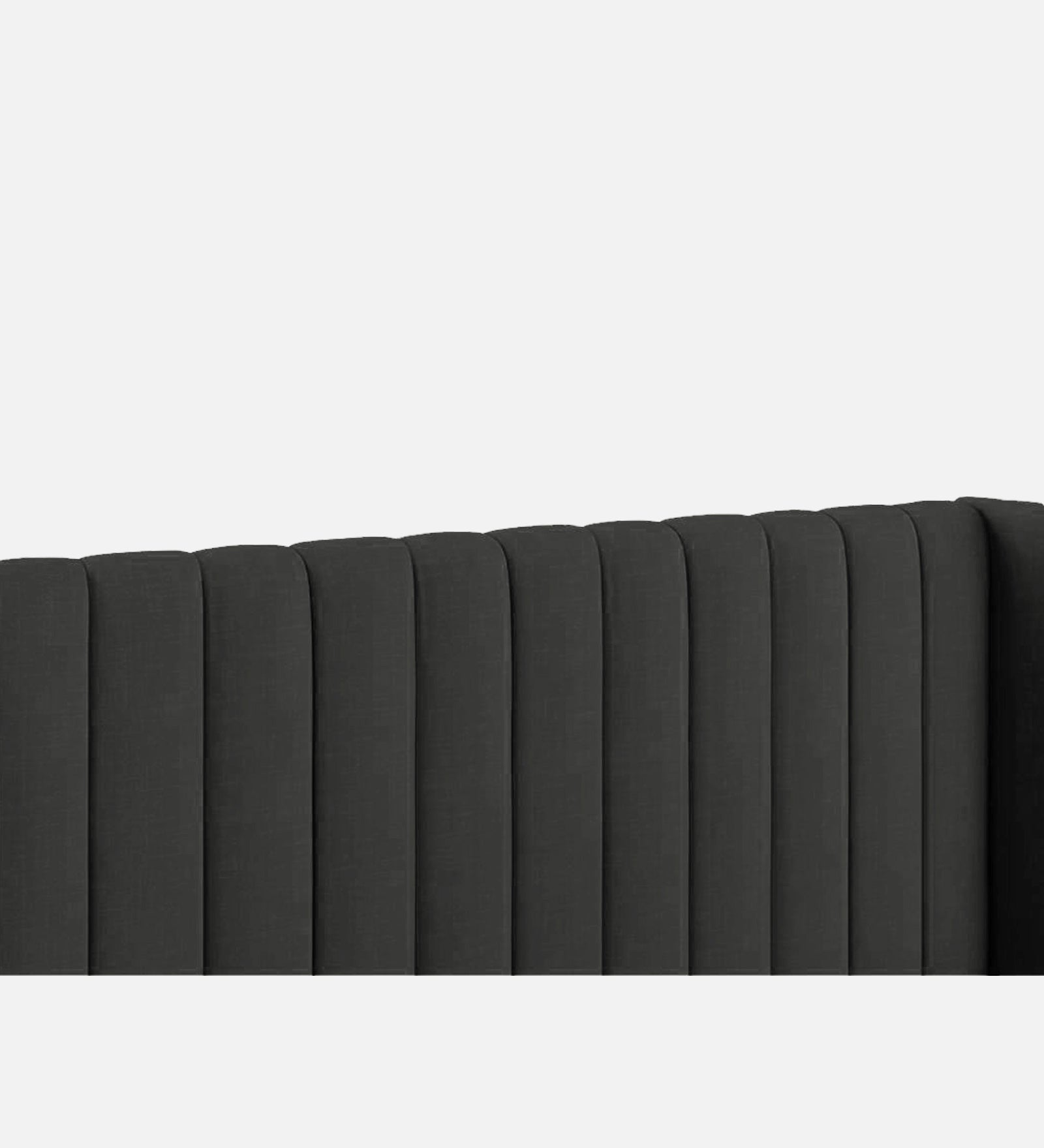 Colina Fabric Upholstered Queen Size Bed In Charcoal Grey Colour With Box Storage - Febonic Living
