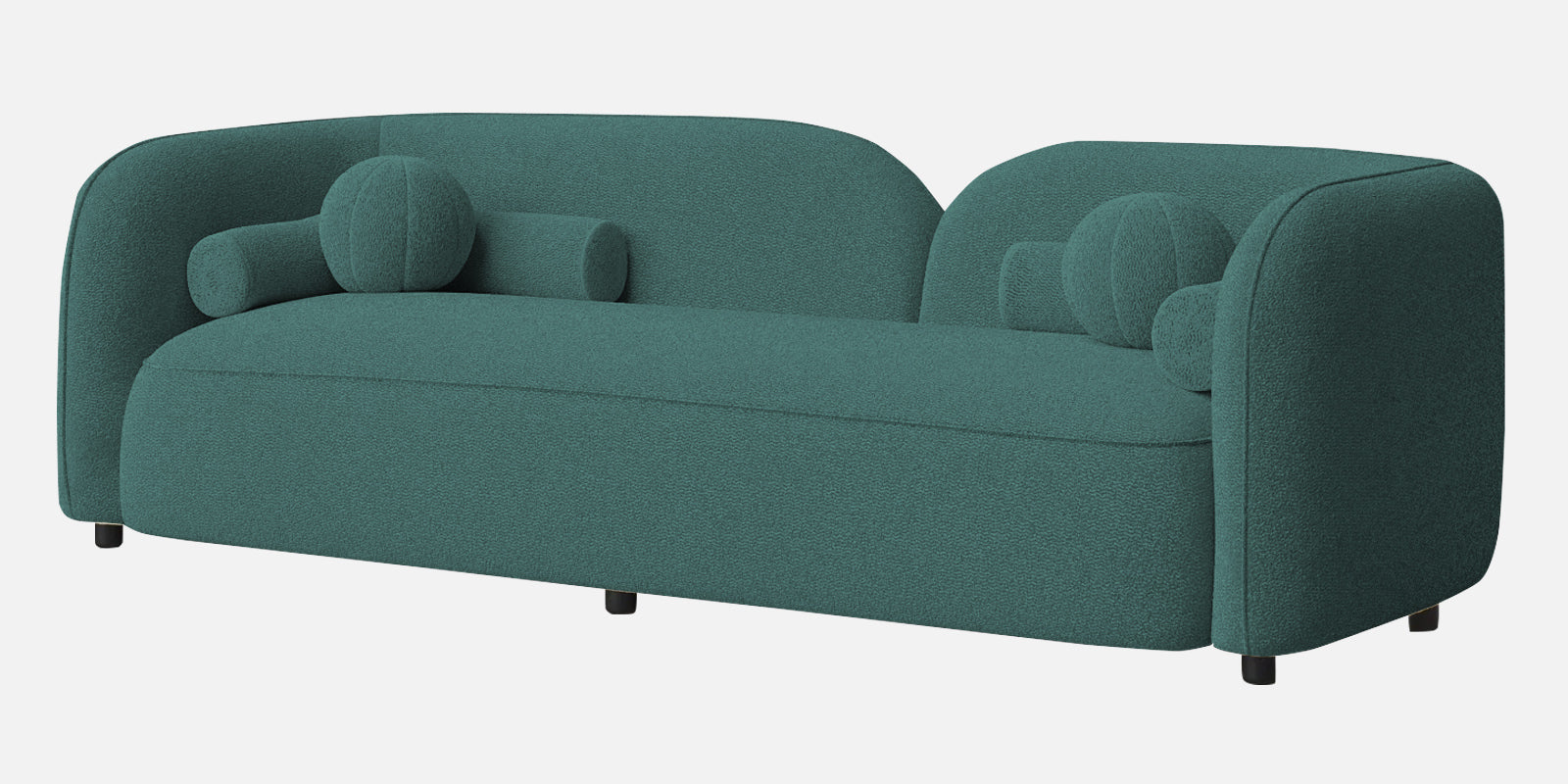 Corny Boucle Fabric 3 Seater Sofa In Bark Green Colour - Febonic Living