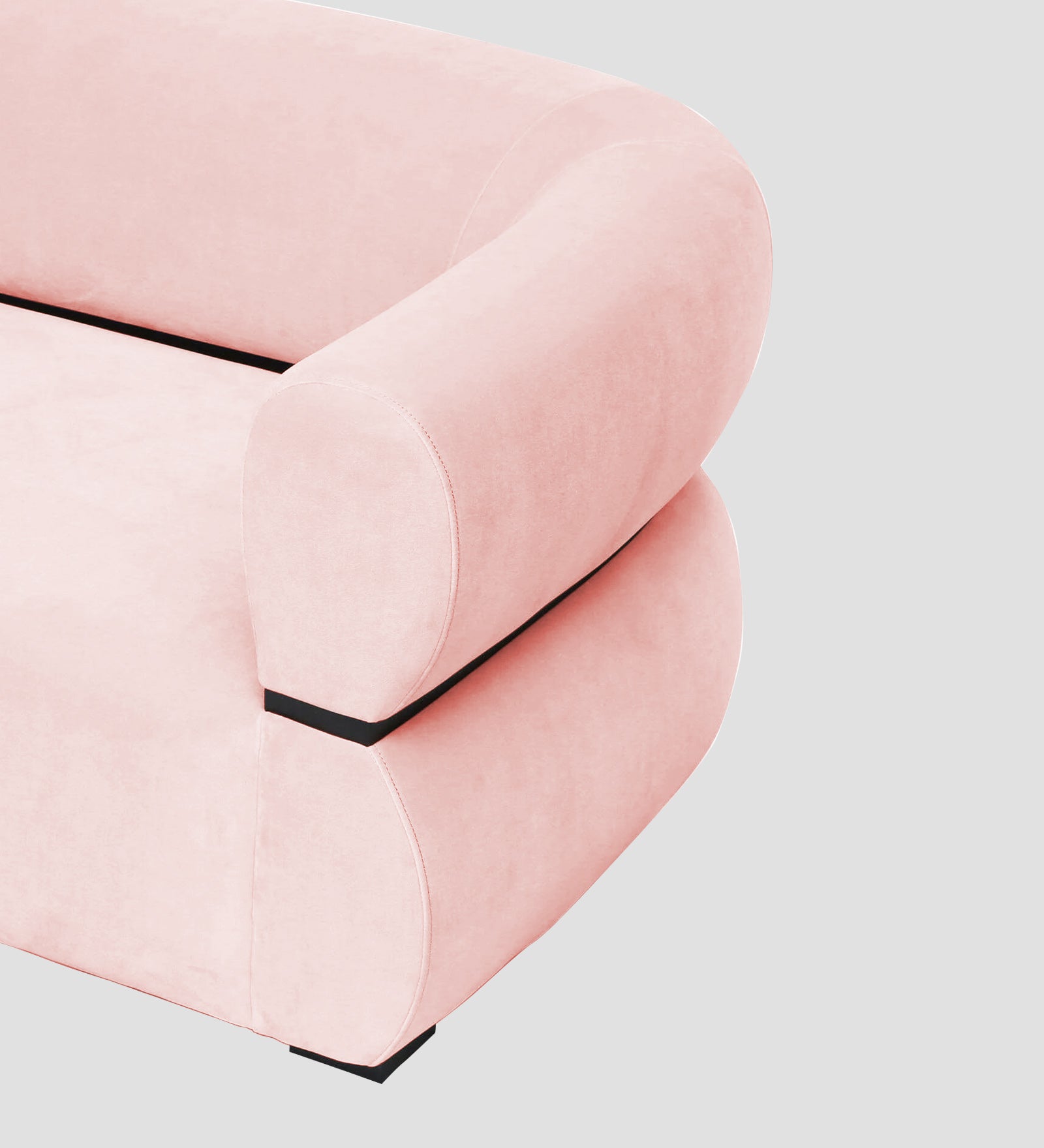 Kula Velvet 1 Seater Sofa In Millennial Pink Colour - Febonic Living