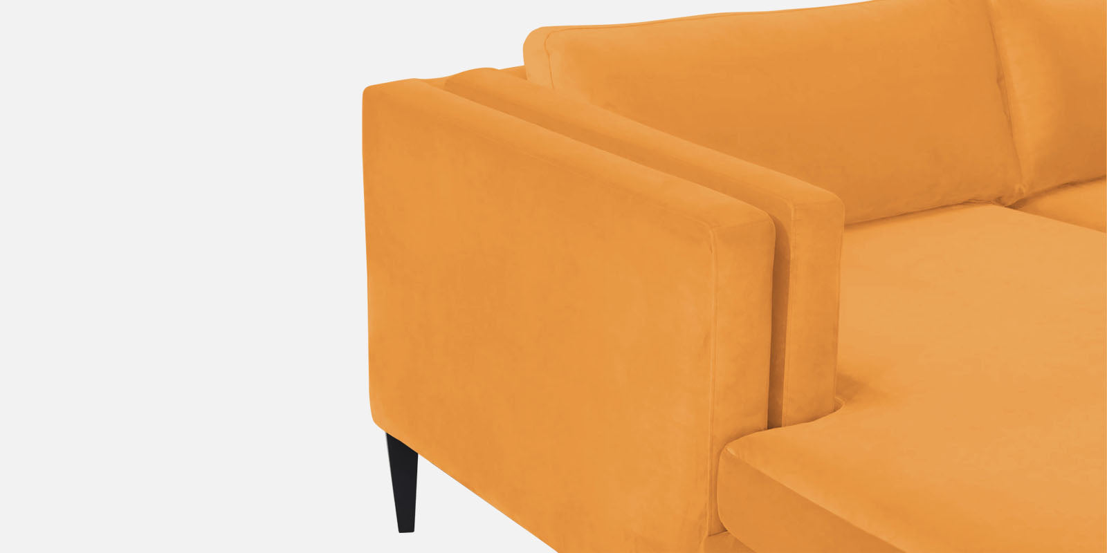 Jasper Velvet LHS Sectional Sofa (3+Lounger) In Tangerine orange Colour - Febonic Living