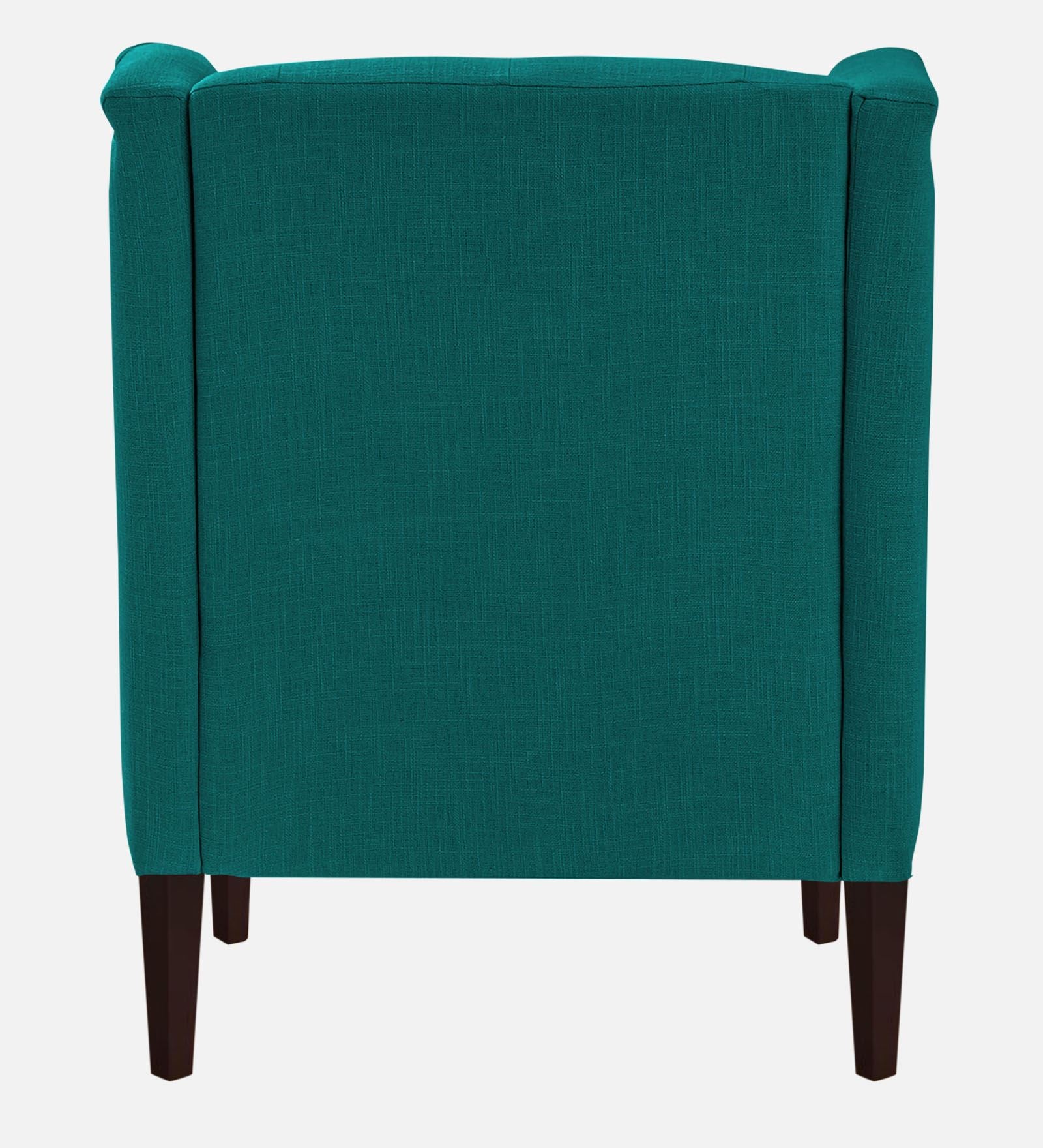 Deyuk Fabric Wing Chair In Sea Green Colour - Febonic Living
