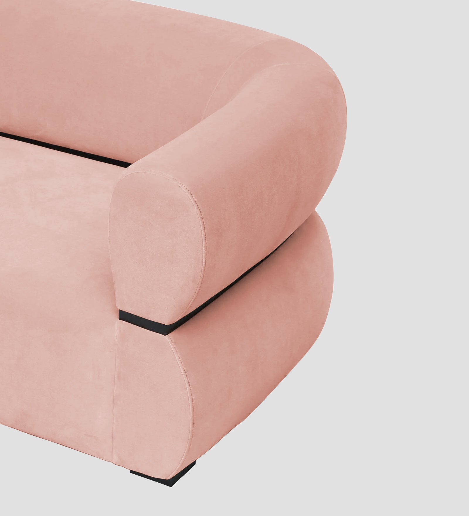 Kula Velvet 1 Seater Sofa In Blush Pink Colour - Febonic Living