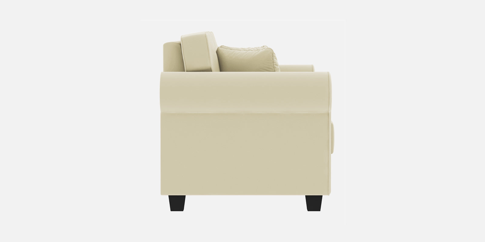 Numonk Velvet 3 Seater Sofa In Warm White Colour