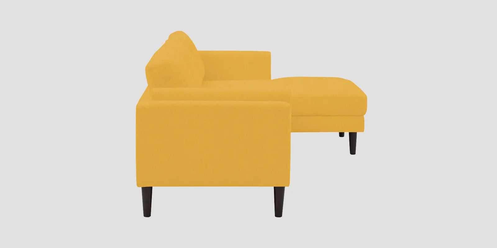 Creata Fabric RHS Sectional Sofa (2+Lounger) In Bold Yellow Colour Febonic Living