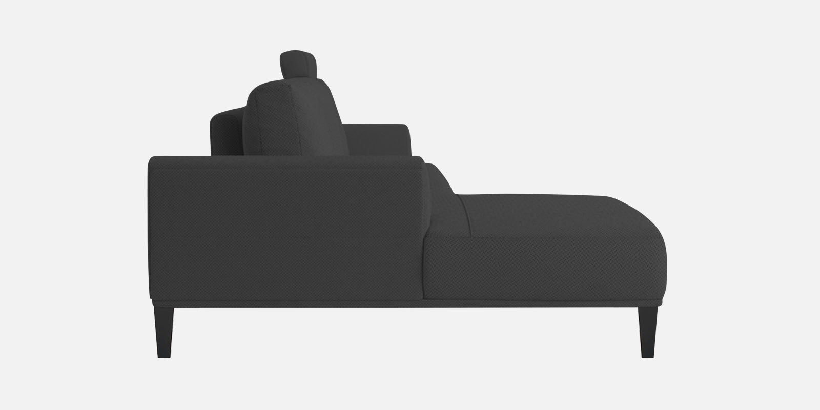 Como Fabric RHS Sectional Sofa (3+Lounger) in Charcoal Grey Colour