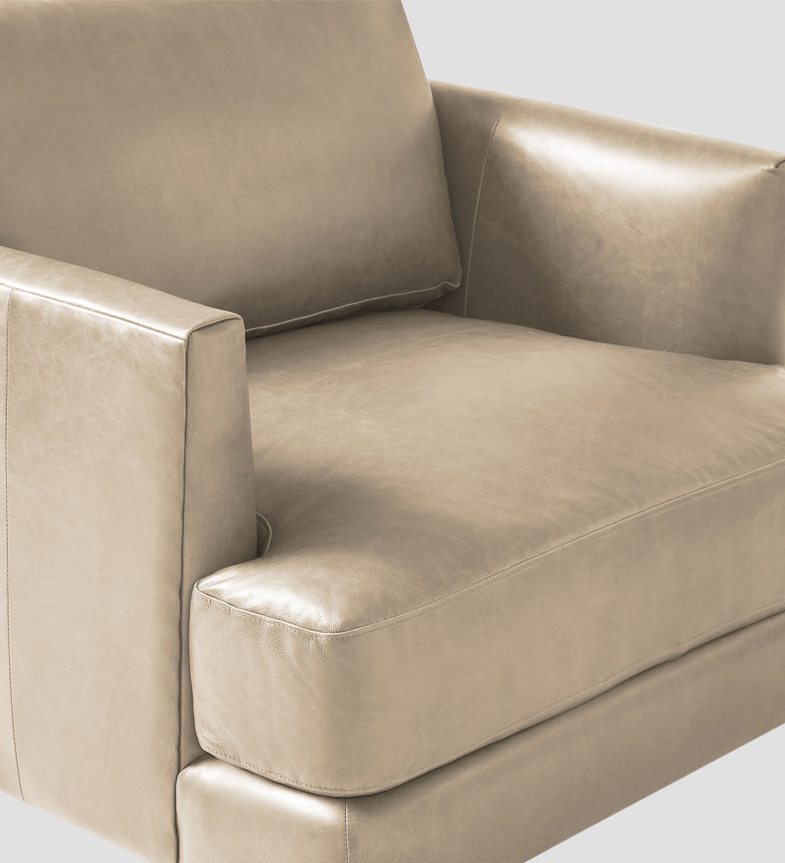 Sterio Leatherette 1 Seater Sofa In Tan Beige Colour - Febonic Living