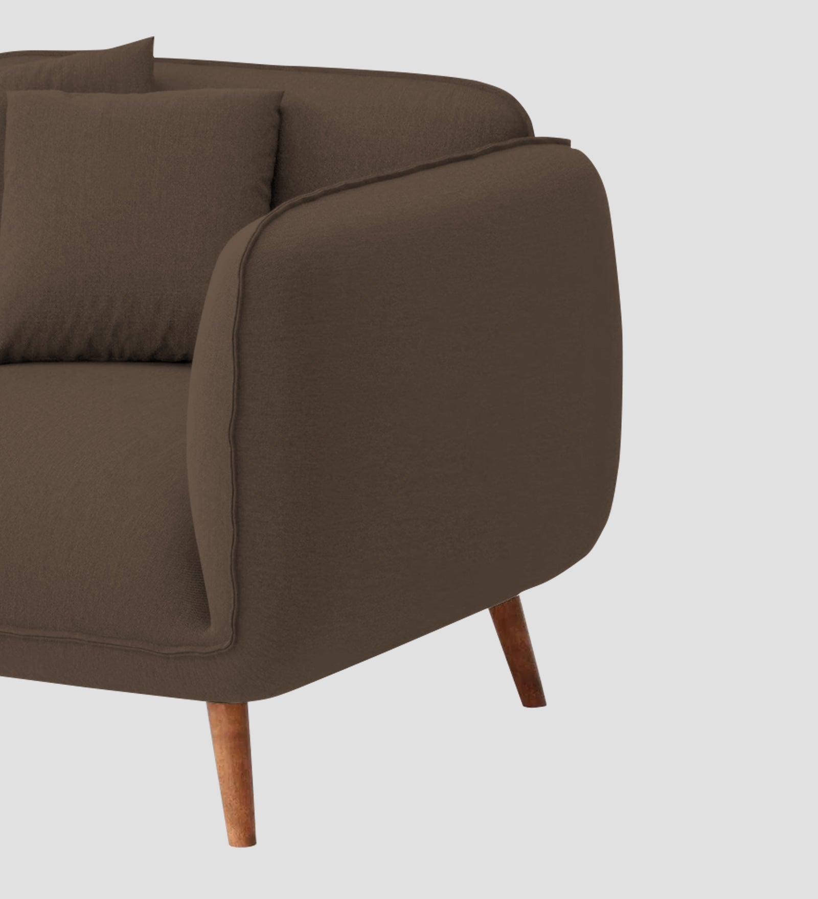Zia Fabric 1 Seater Sofa In Rosy Brown Colour - Febonic Living