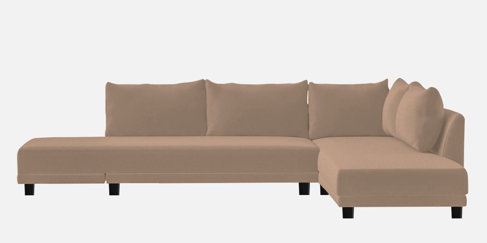 Ira Fabric LHS 6 Seater Convertible Sofa Cum Bed In Cookie Beige Colour - Febonic Living