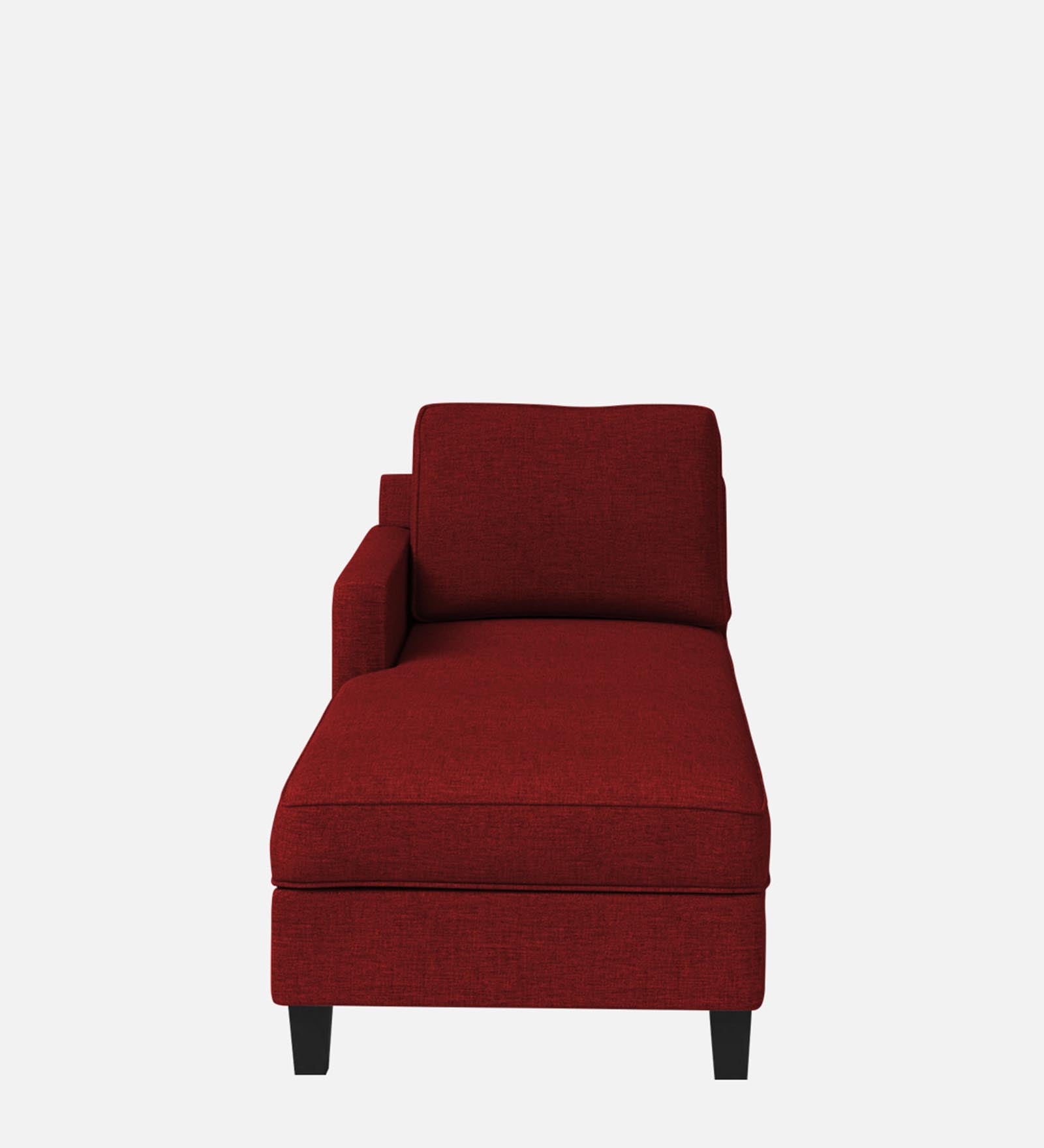 Royee Fabric LHS Chaise Lounger In Blood Maroon Colour With Storage - Febonic Living