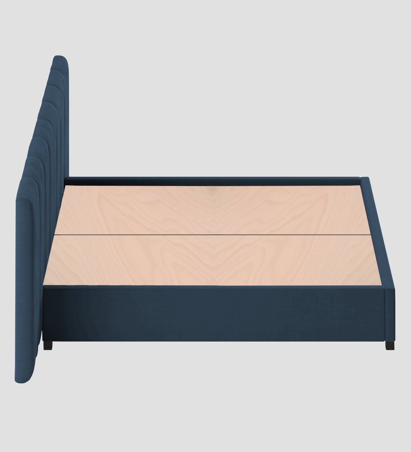 Nora Fabric Queen Size Bed In Light Blue Colour With Box Storage
