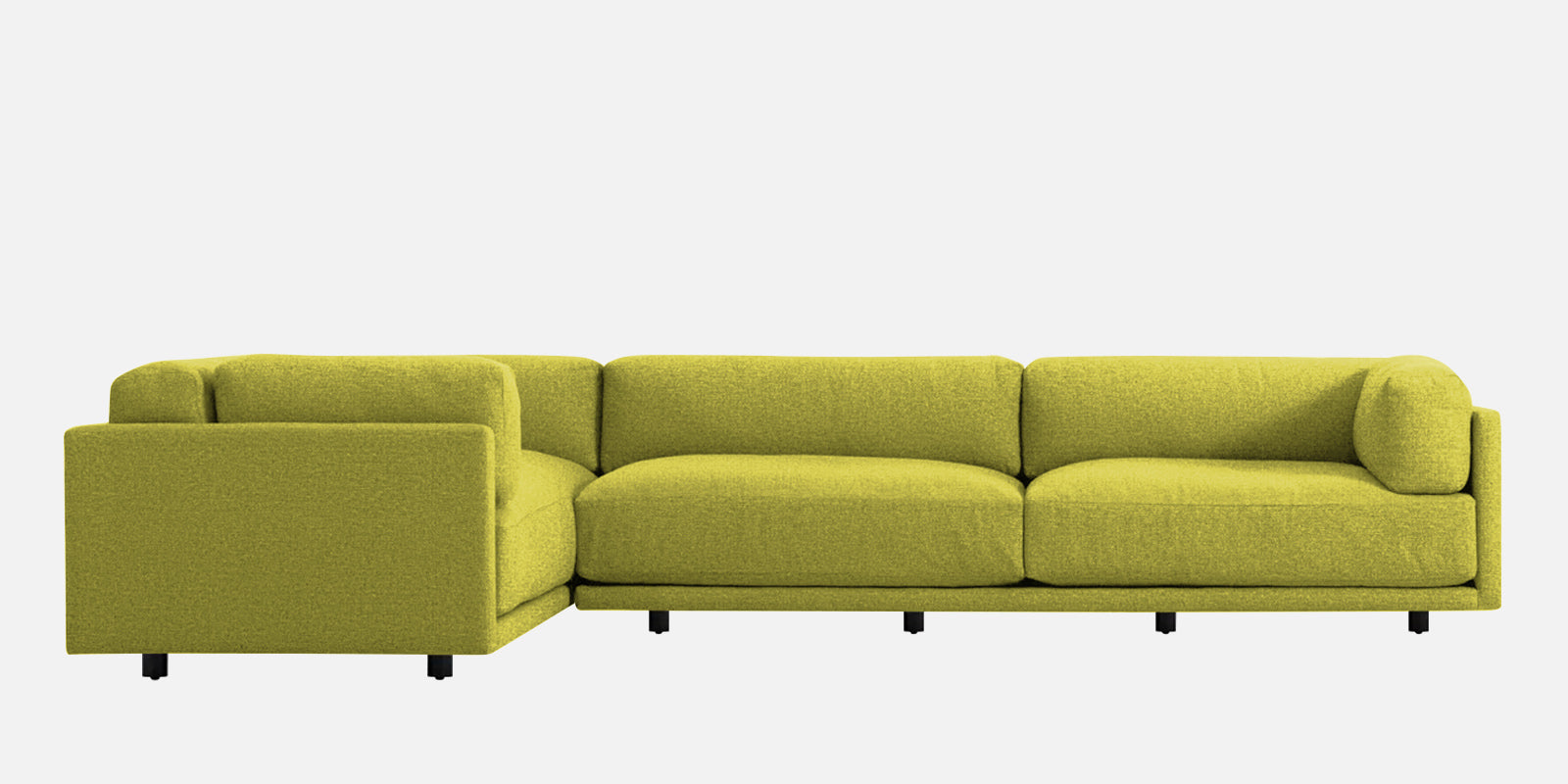 Nixon Fabric 6 Seater RHS Corner Sofa In Parrot Green Colour - Febonic Living