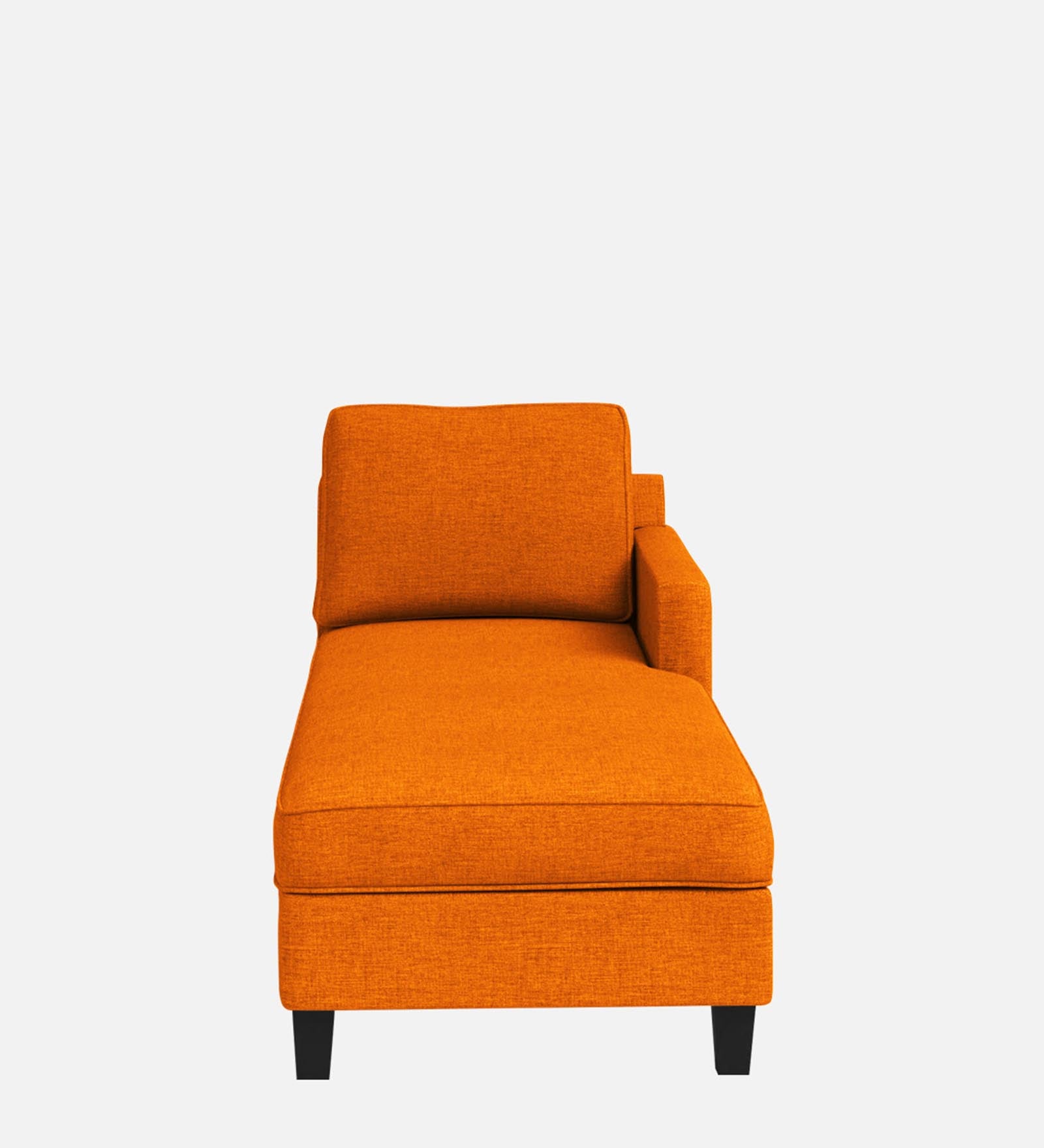 Royee Fabric RHS Chaise Lounger In Vivid Orange Colour With Storage - Febonic Living