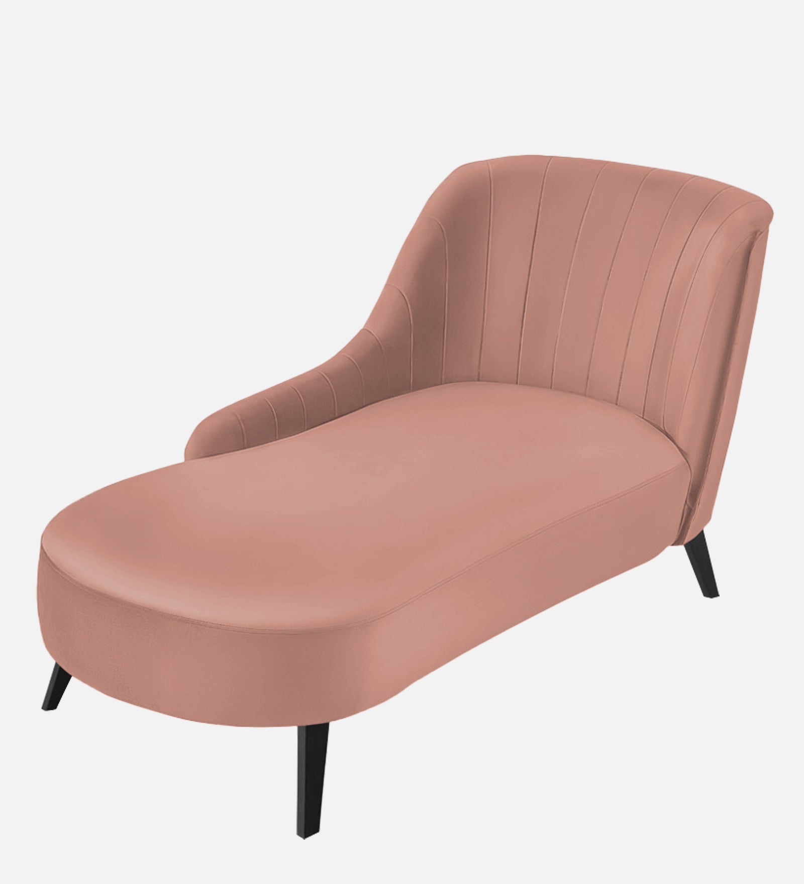 Flora Velvet LHS Chaise Lounger In Blush Pink Colour - Febonic Living