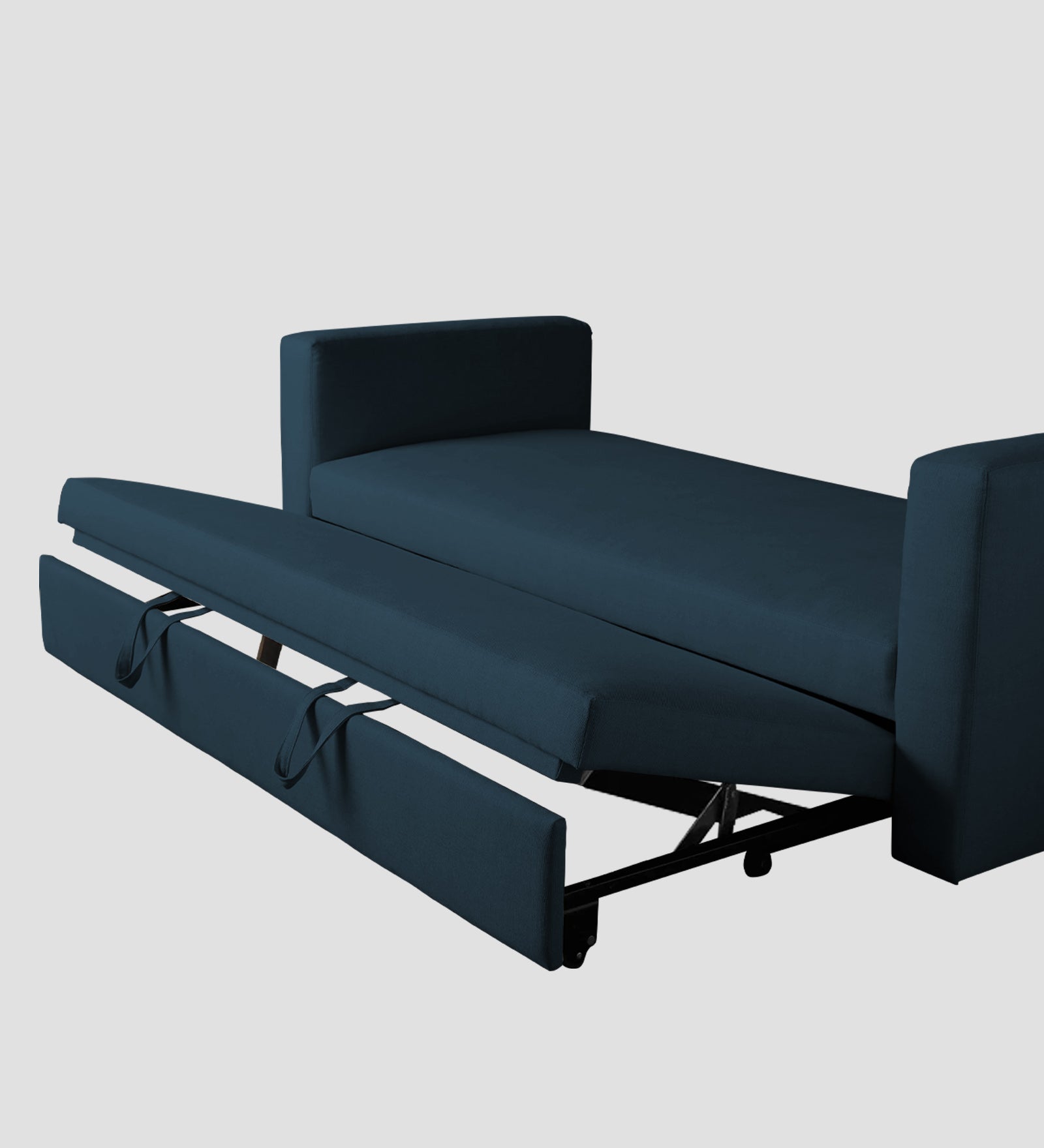 Tosy Fabric 3 Seater Pull Out Sofa Cum Bed In Cool Blue Colour - Febonic Living