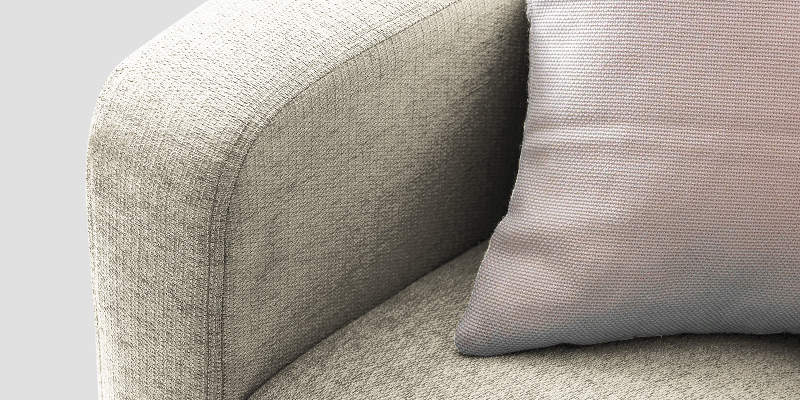 Noha Fabric 3 Seater Sofa In Ivory Cream Colour