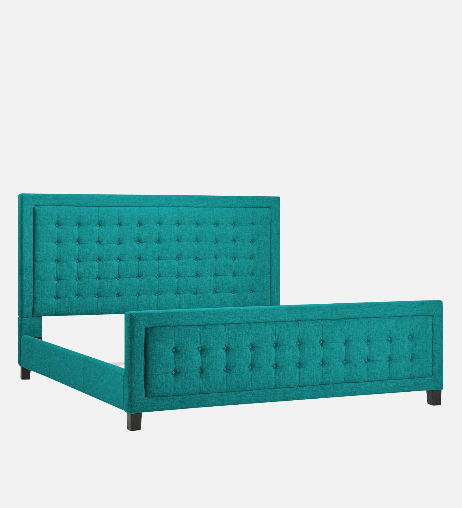 Kaster Fabric King Size Bed In Sea Green Colour - Febonic Living