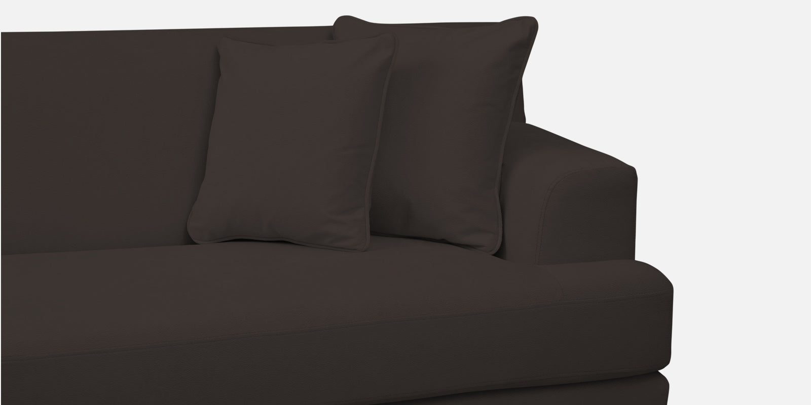 Woody Fabric LHS Sectional Sofa (3+Lounger) In Coal Brown Colour - Febonic Living