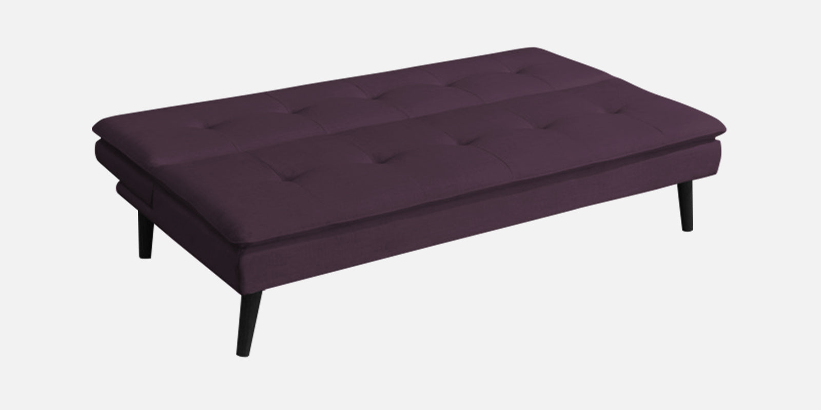 Toner Fabric 3 Seater Convertible Sofa Cum Bed In Greek Purple Colour - Febonic Living