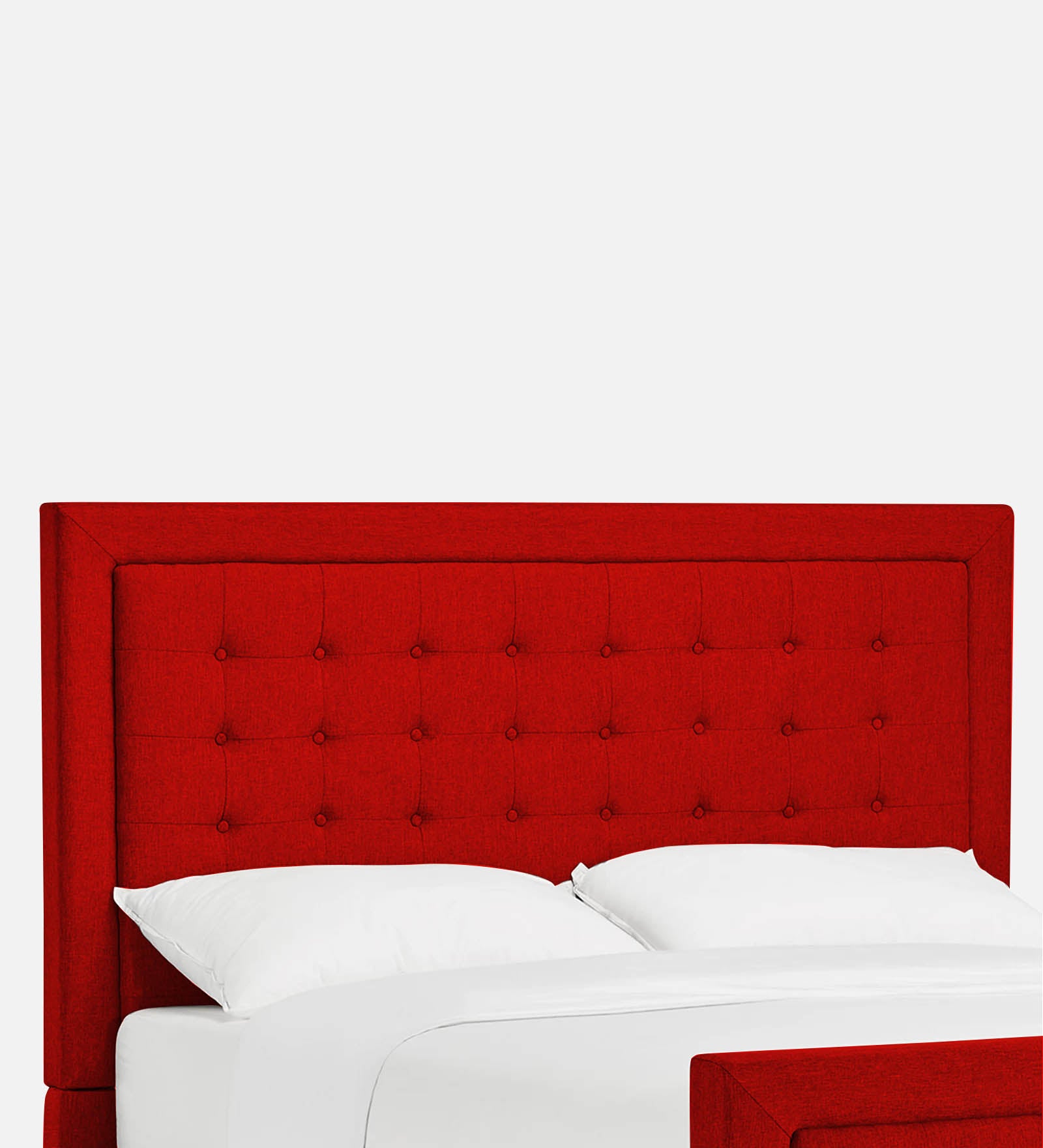 Kaster Fabric Upholstered Queen Size Bed In Ruby Red Colour - Febonic Living