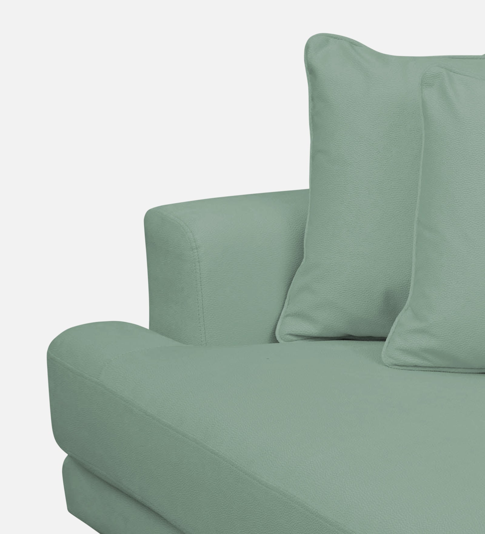 Woody Fabric 1 Seater Sofa in Mist Blue Colour