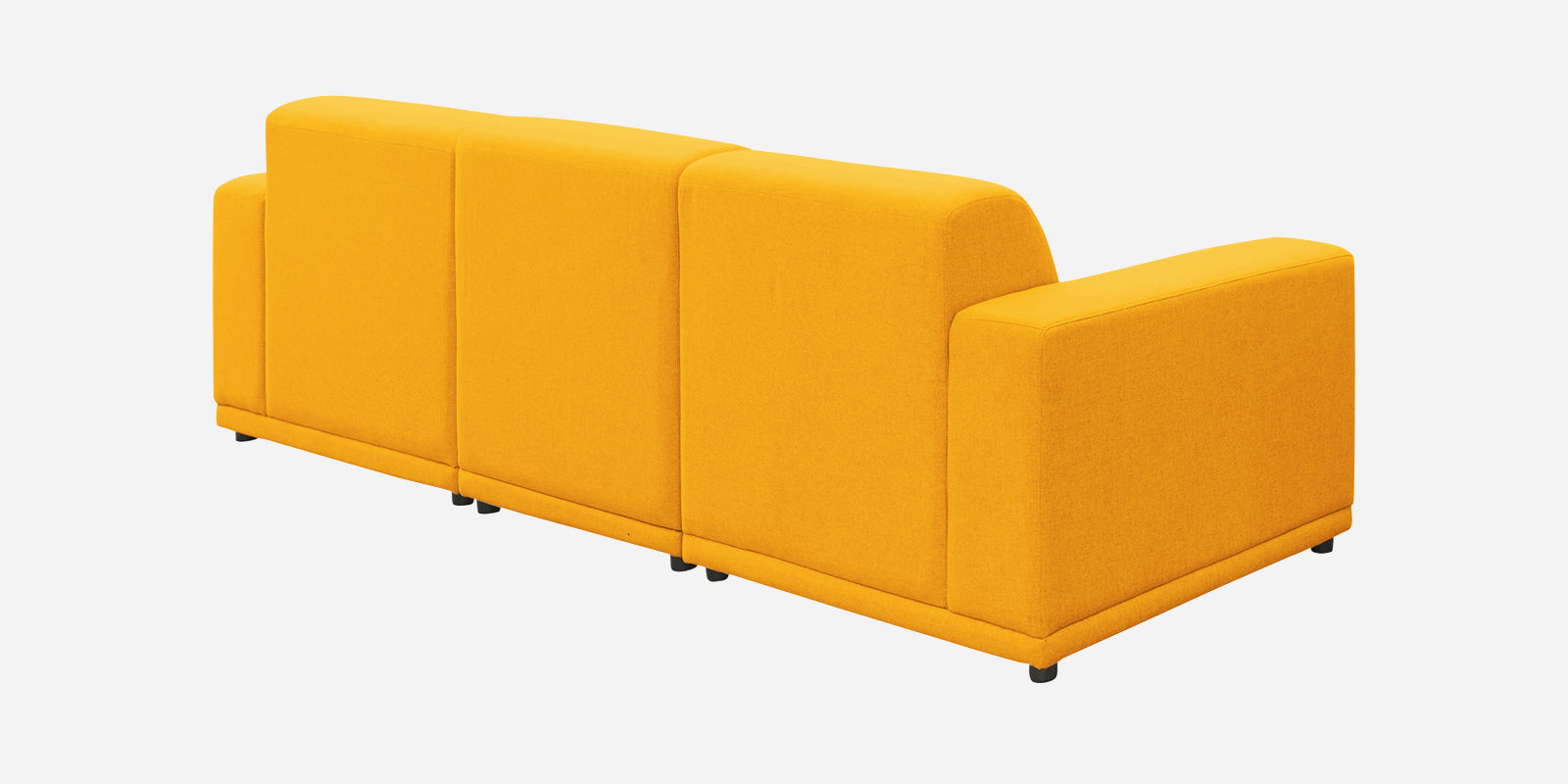 Adam Fabric RHS Sectional Sofa (3+Ottoman Lounger) In Bold Yellow Colour - Febonic Living