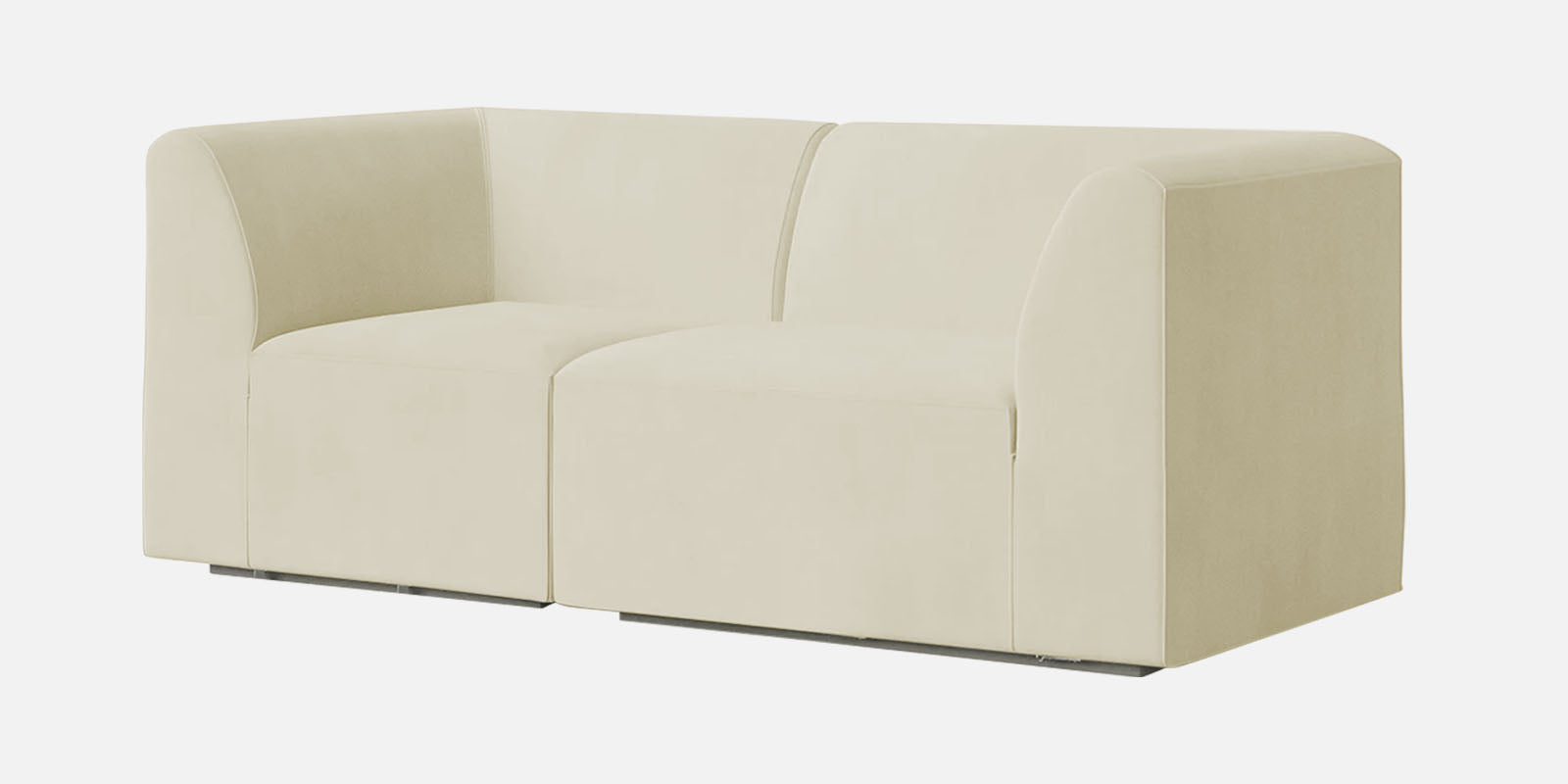 Bufa Velvet 2 Seater Sofa In Warm White Colour - Febonic Living