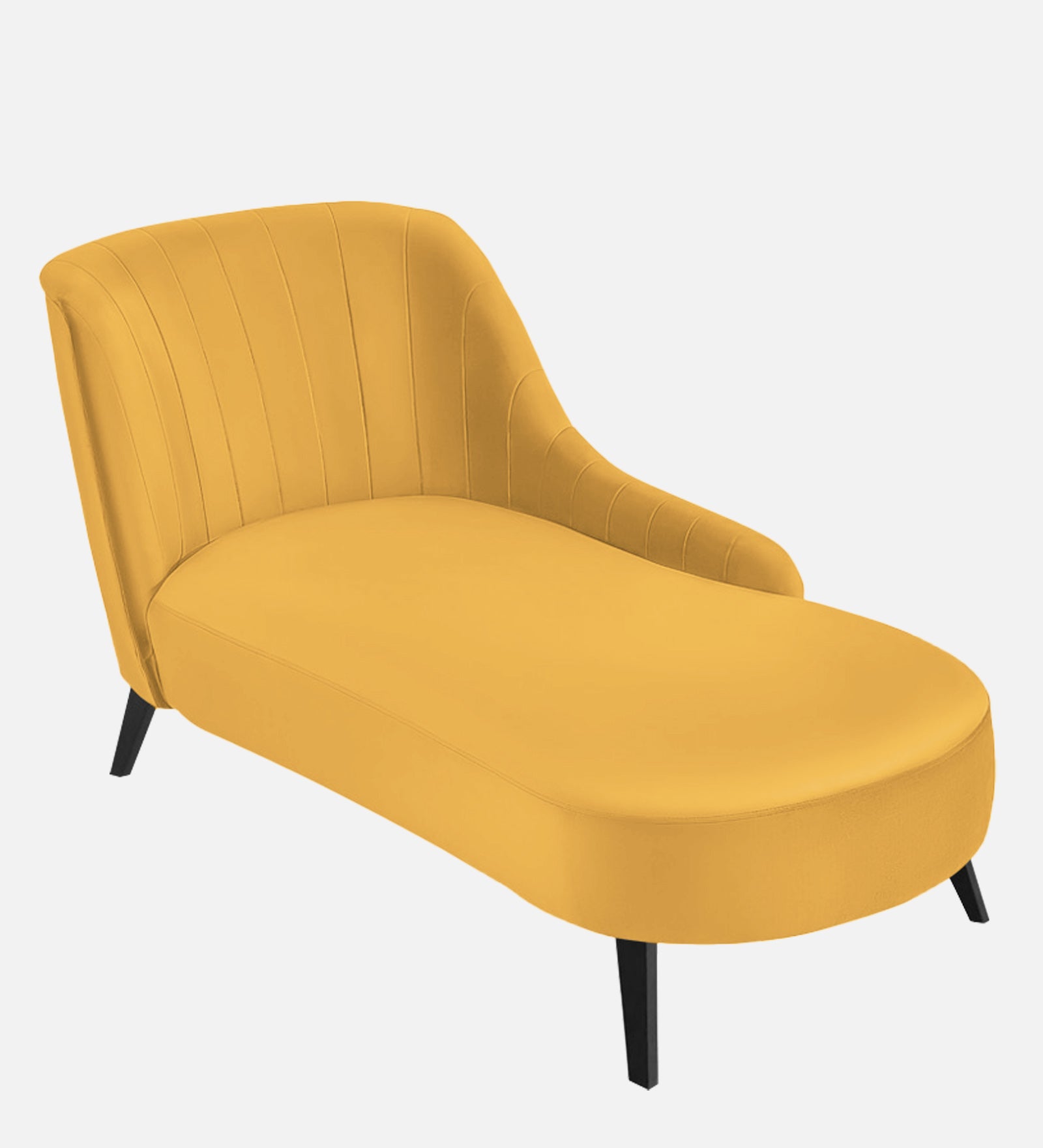 Flora Velvet RHS Chaise Lounger In Turmeric Yellow Colour - Febonic Living