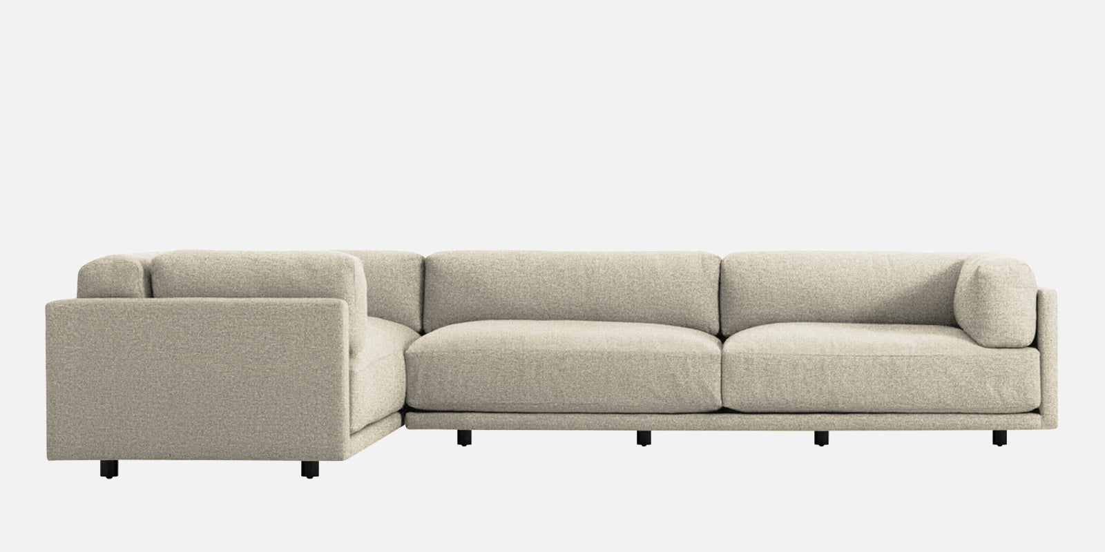 Nixon Fabric 6 Seater RHS Corner Sofa In Ivory Cream Colour - Febonic Living