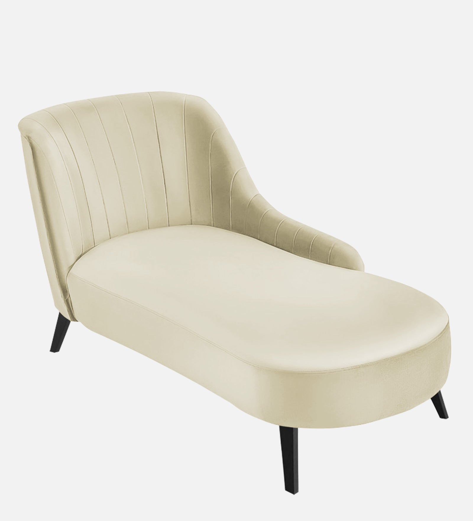 Flora Velvet RHS Chaise Lounger In Warm White Colour - Febonic Living