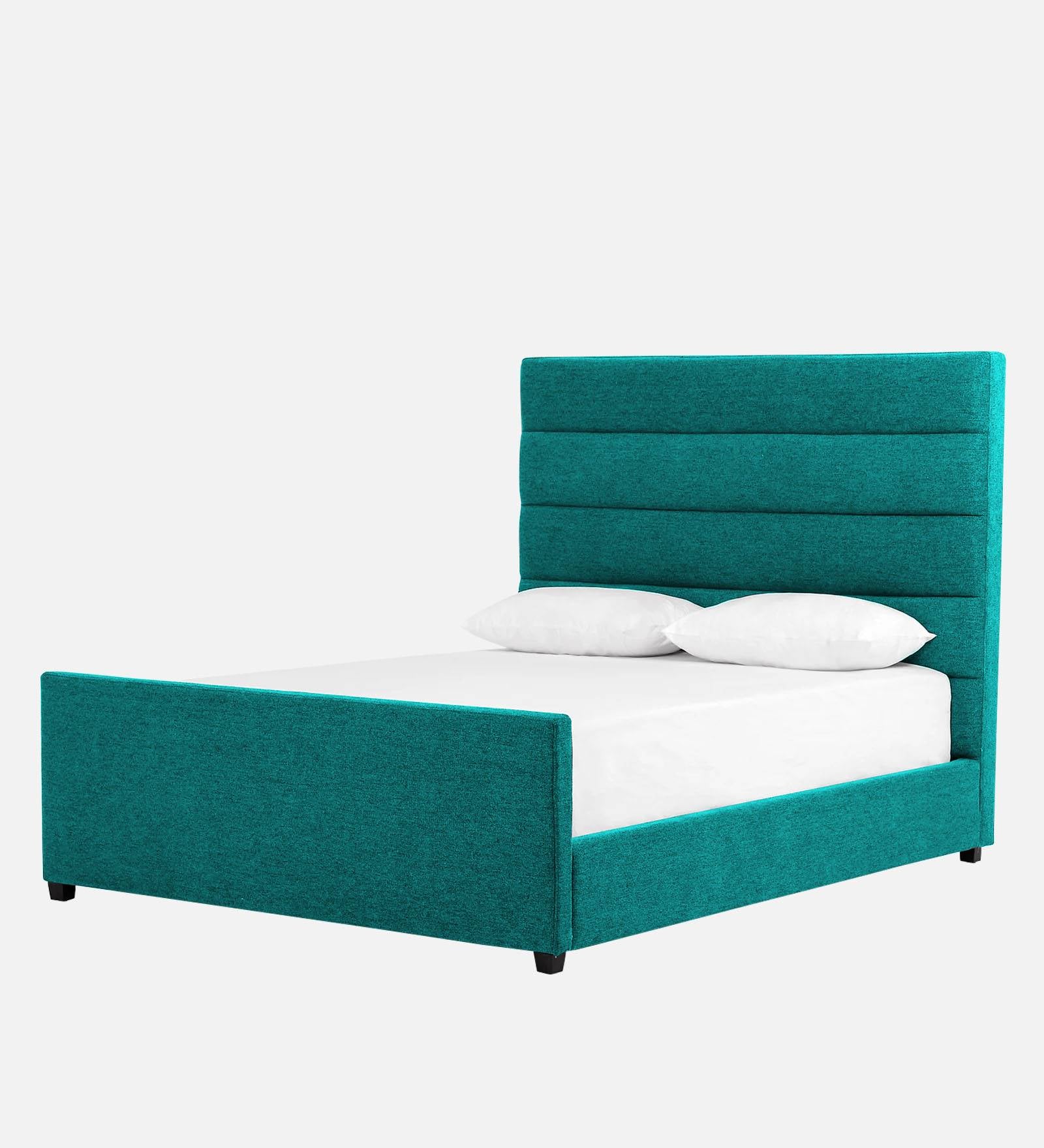 Pollen Fabric King Size Bed In Sea Green Colour - Febonic Living